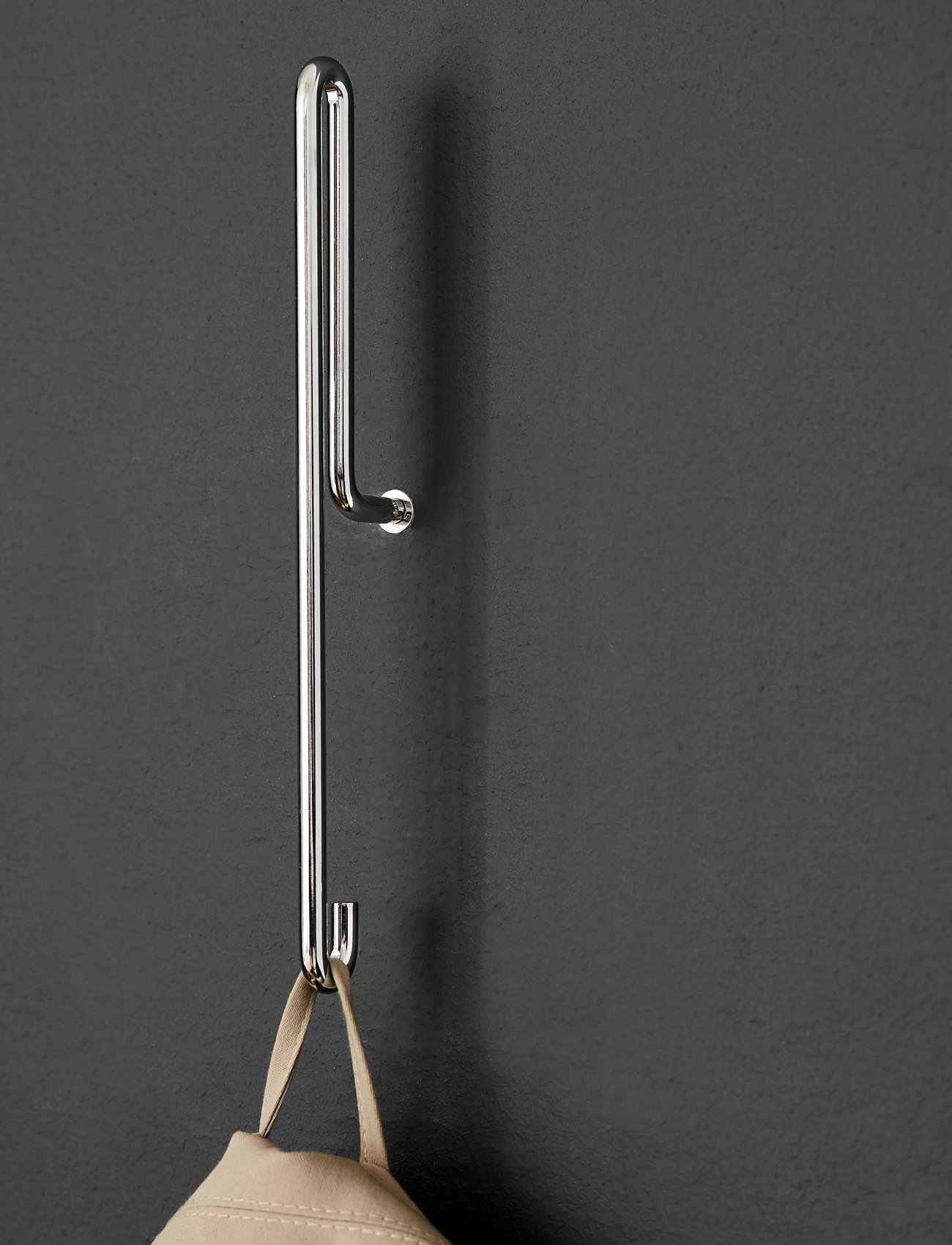 MOEBE Wall Hook, Stainless Steel, Large, 20X7 cm, Silver, Knager Og Knopper > Knager, Unisex