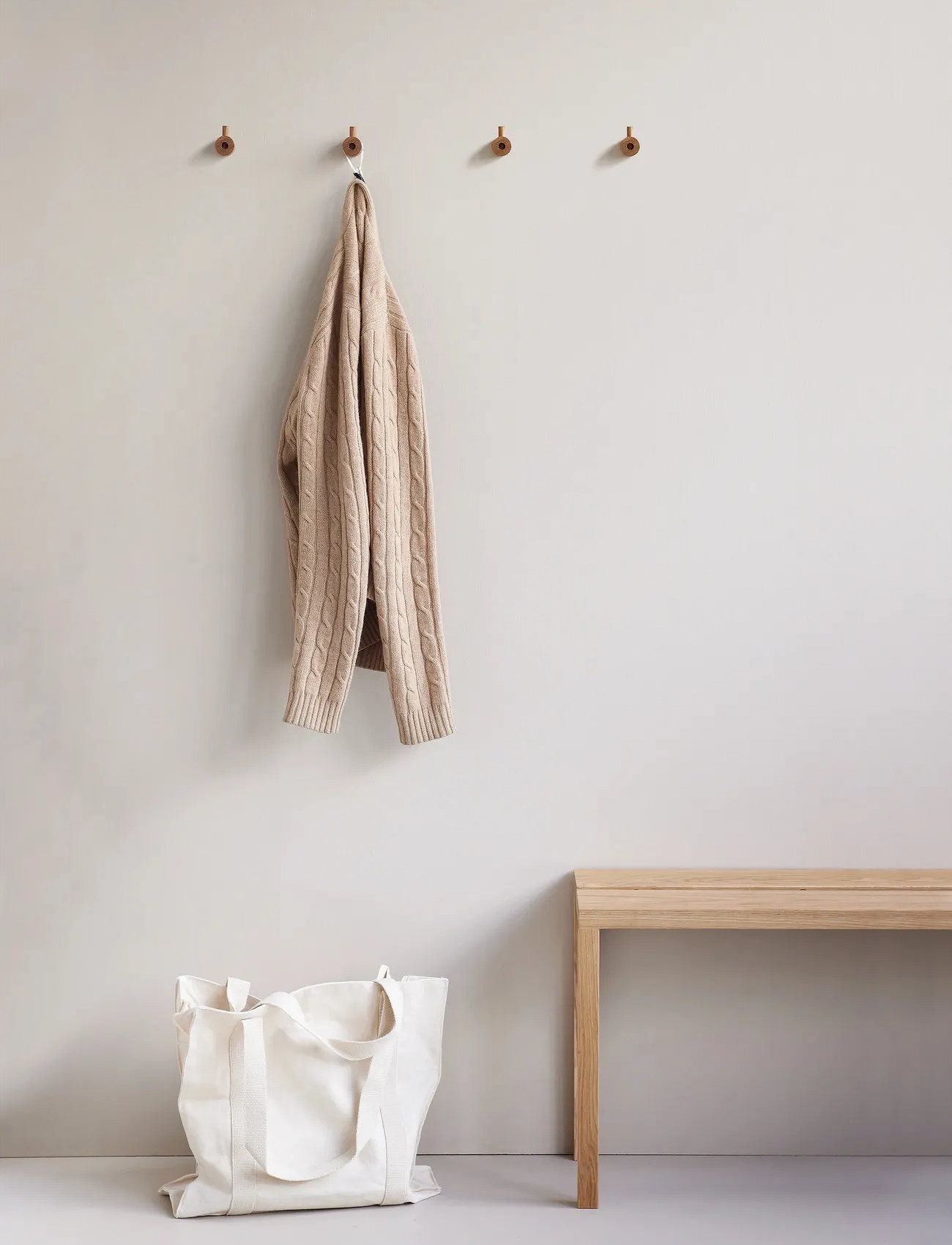 MOEBE Wooden Wall Hook, One Size, Black, Knager Og Knopper > Knager, Unisex
