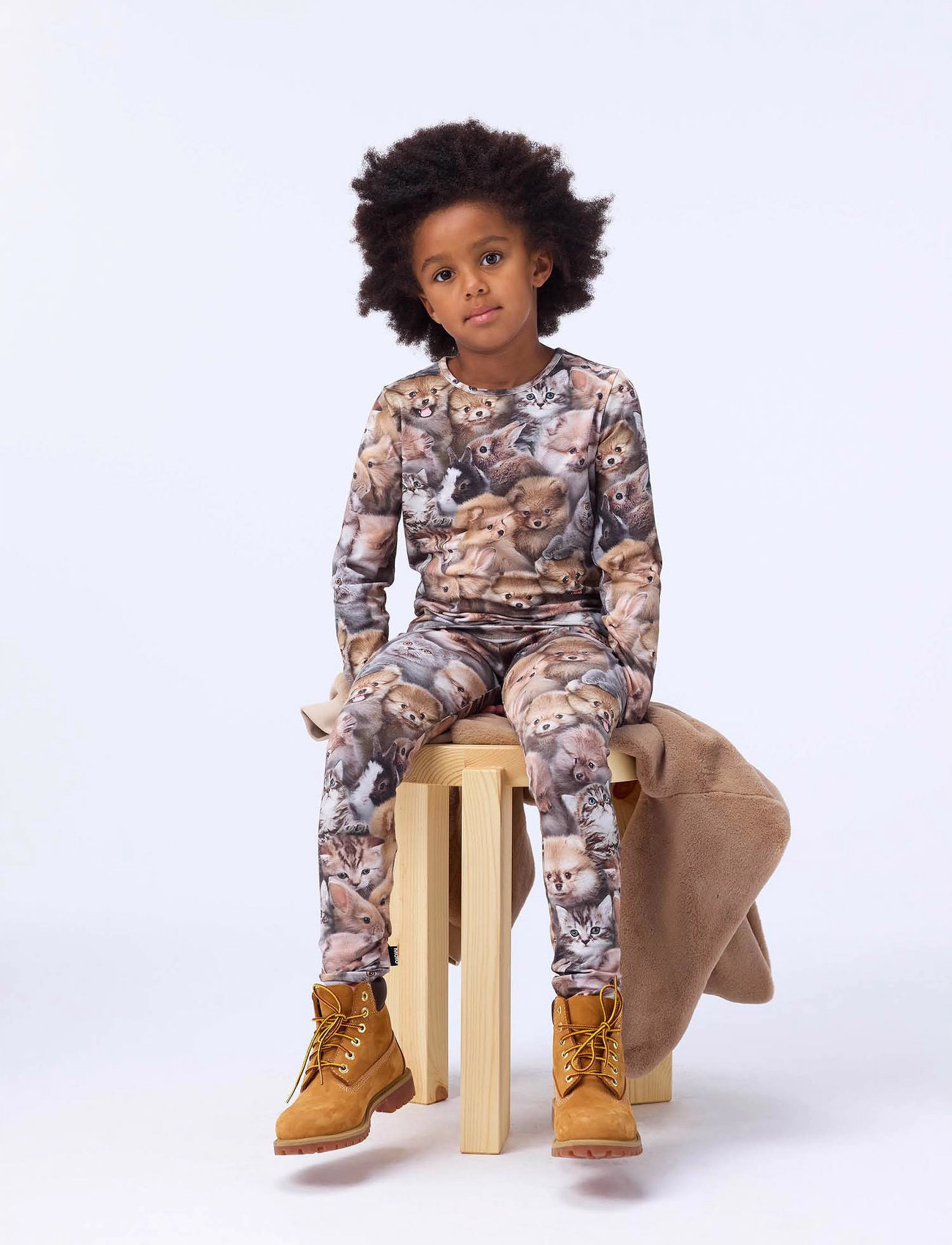 Molo Niki, 110, Beige, Underdele > Leggings, Børn