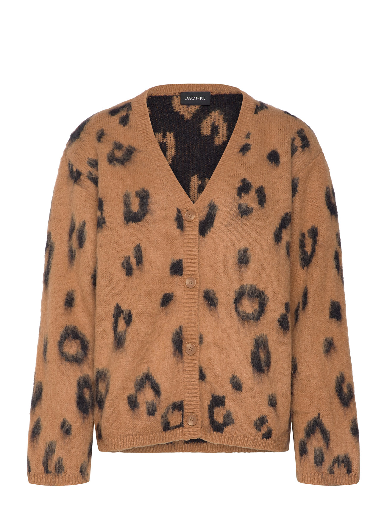 Monki Fluffy Knit Cardigan Brun