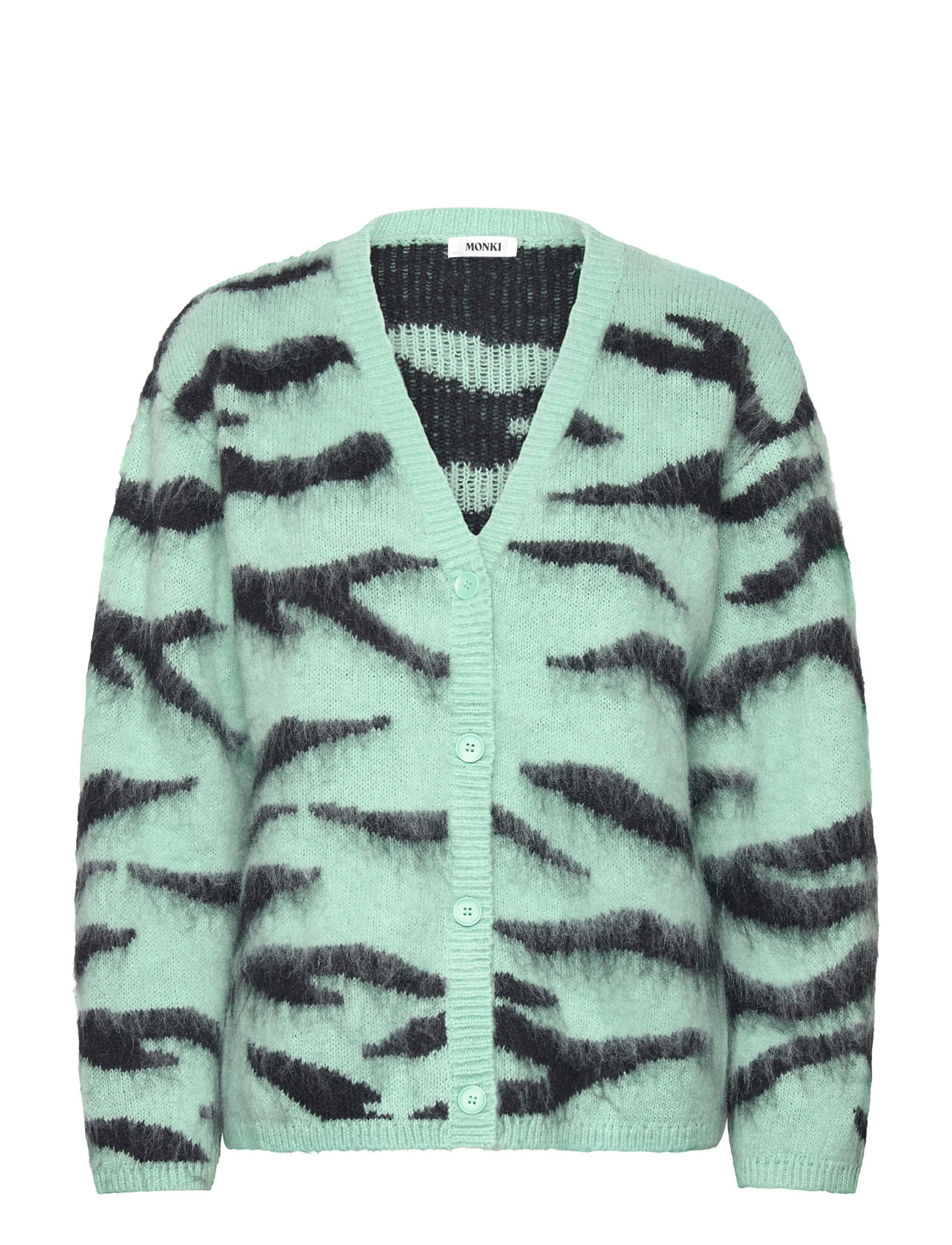 Monki Fluffy Knit Cardigan Grön