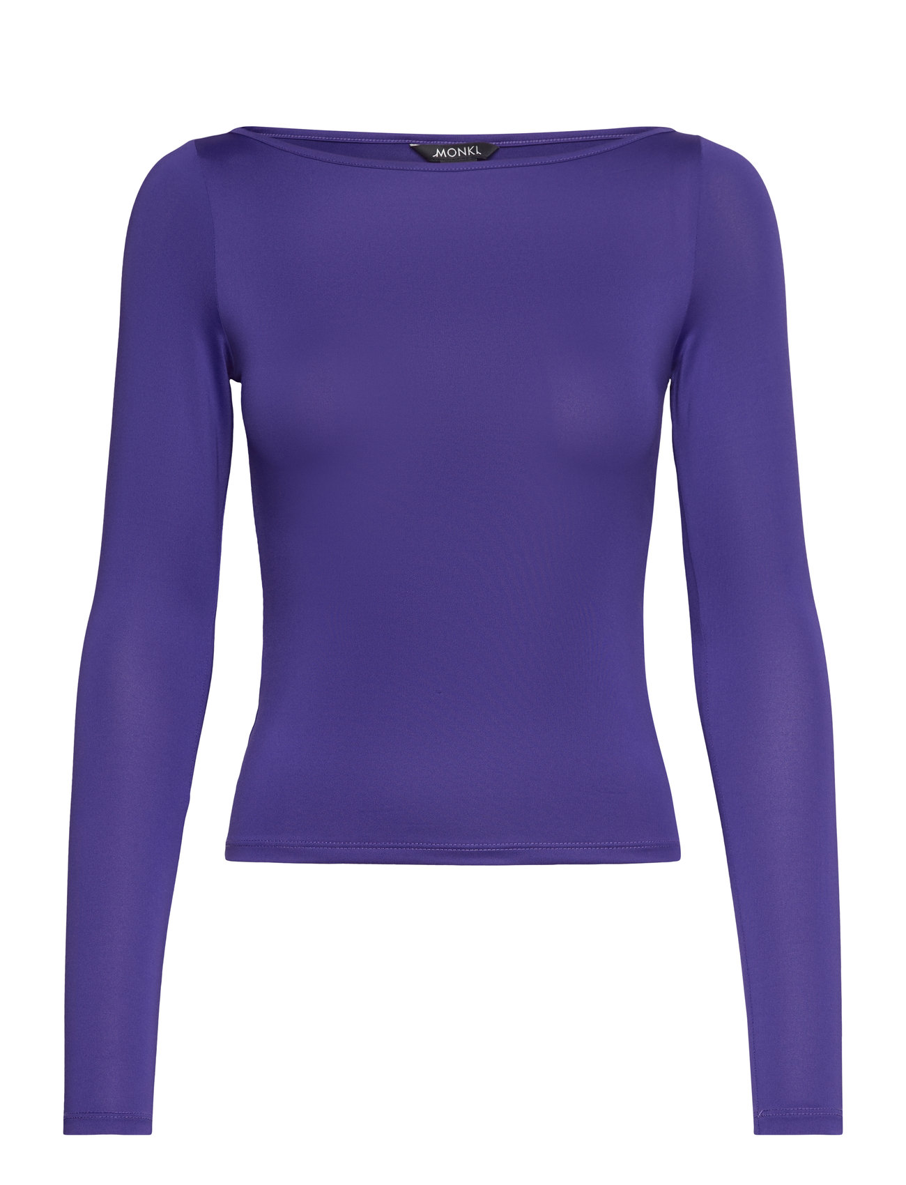 Monki Long Sleeve Boat Neck Top Lila