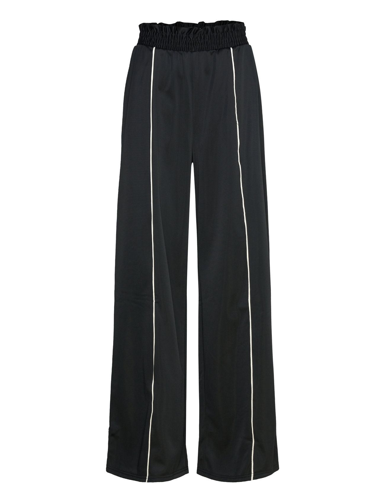 Monki High Waisted Relaxed Wide Leg Sport Trousers Svart