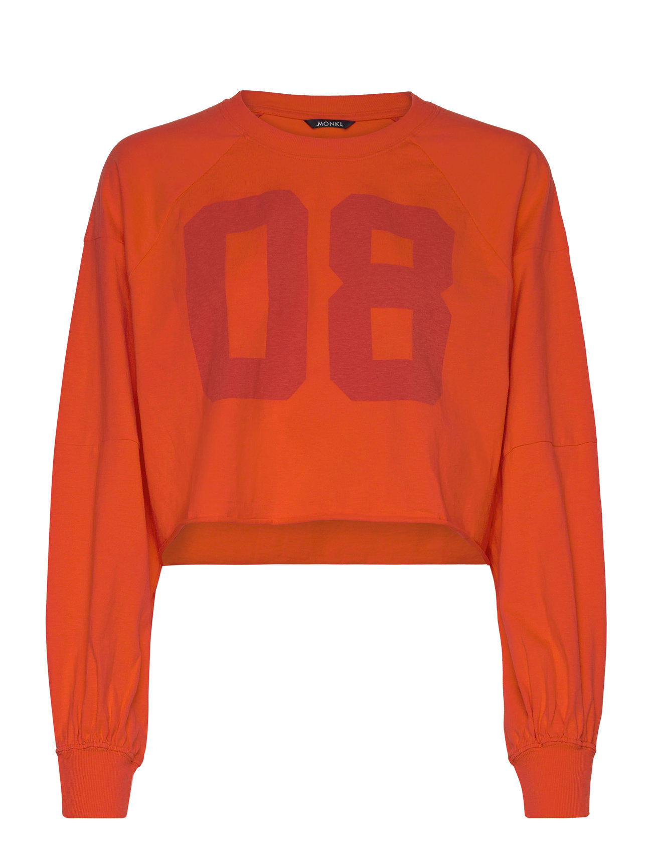 Monki Cropped Long-Sleeved T-Shirt Orange