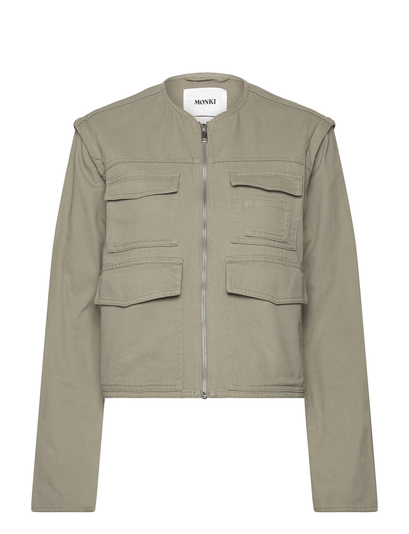 Detachable Sleeve Cotton Jacket Outerwear Jackets Light-summer Jacket Green Monki