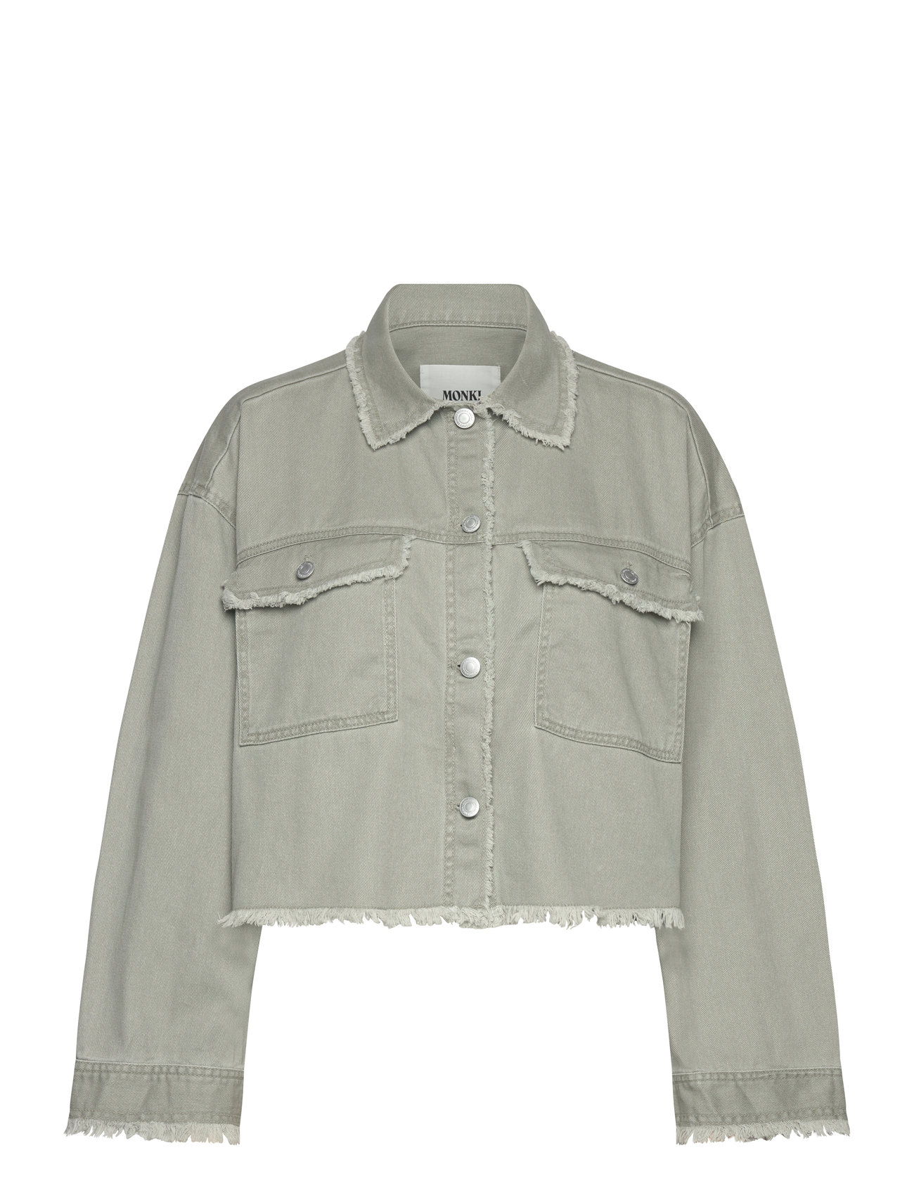Cropped Boxy Twill Jacket Outerwear Jackets Light-summer Jacket Khaki Green Monki