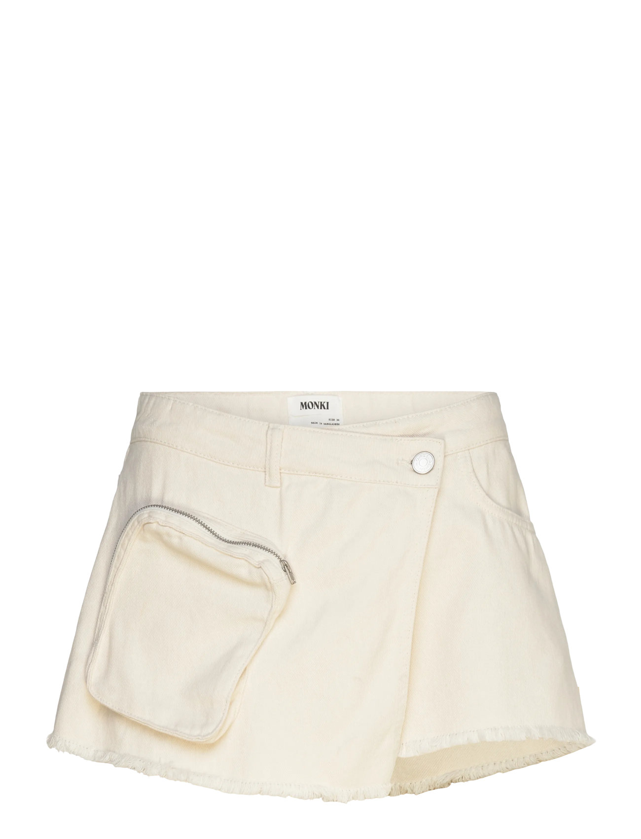 Asymmetric Cotton Twill Wrap Skort Skirts Short Skirts White Monki