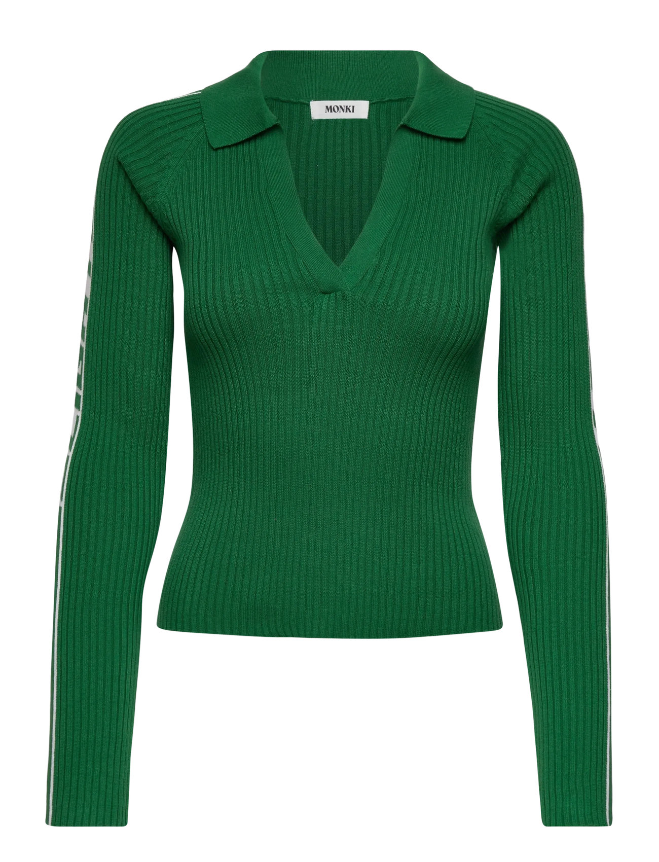 Monki Knitted Collar Top, M, Green, Strik > Trøjer, Dame