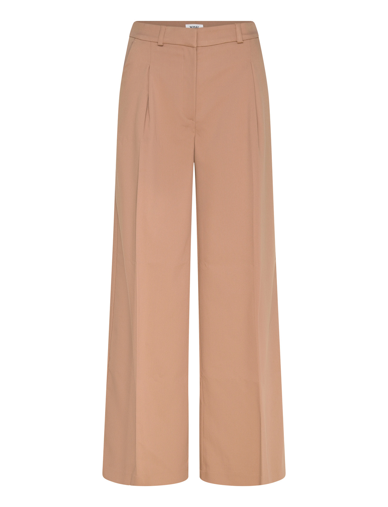 Monki High Waisted Wide Leg Suiting Trousers, 48, Beige, Bukser > Brede Ben, Dame