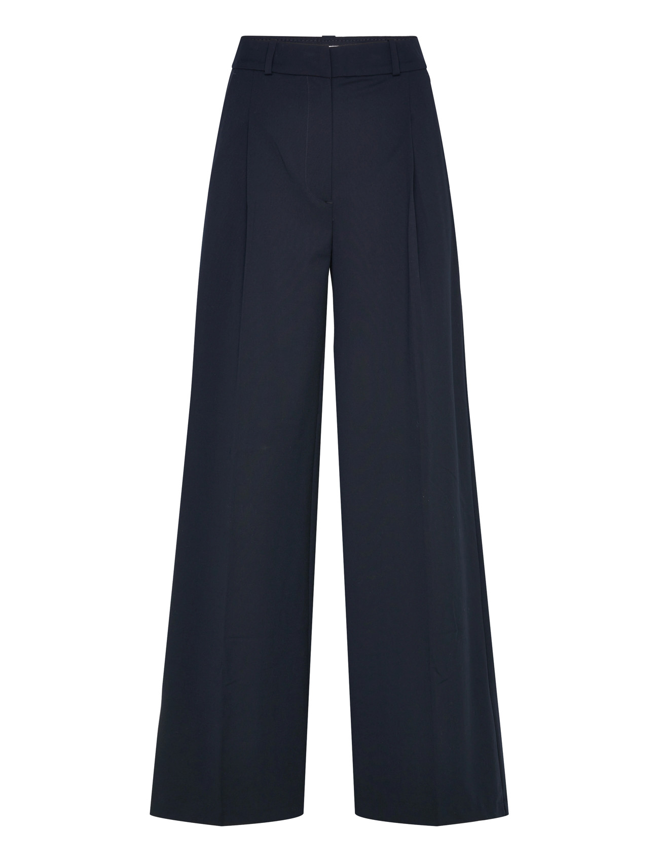 Monki High Waisted Wide Leg Suiting Trousers, 34, Navy, Bukser > Brede Ben, Dame