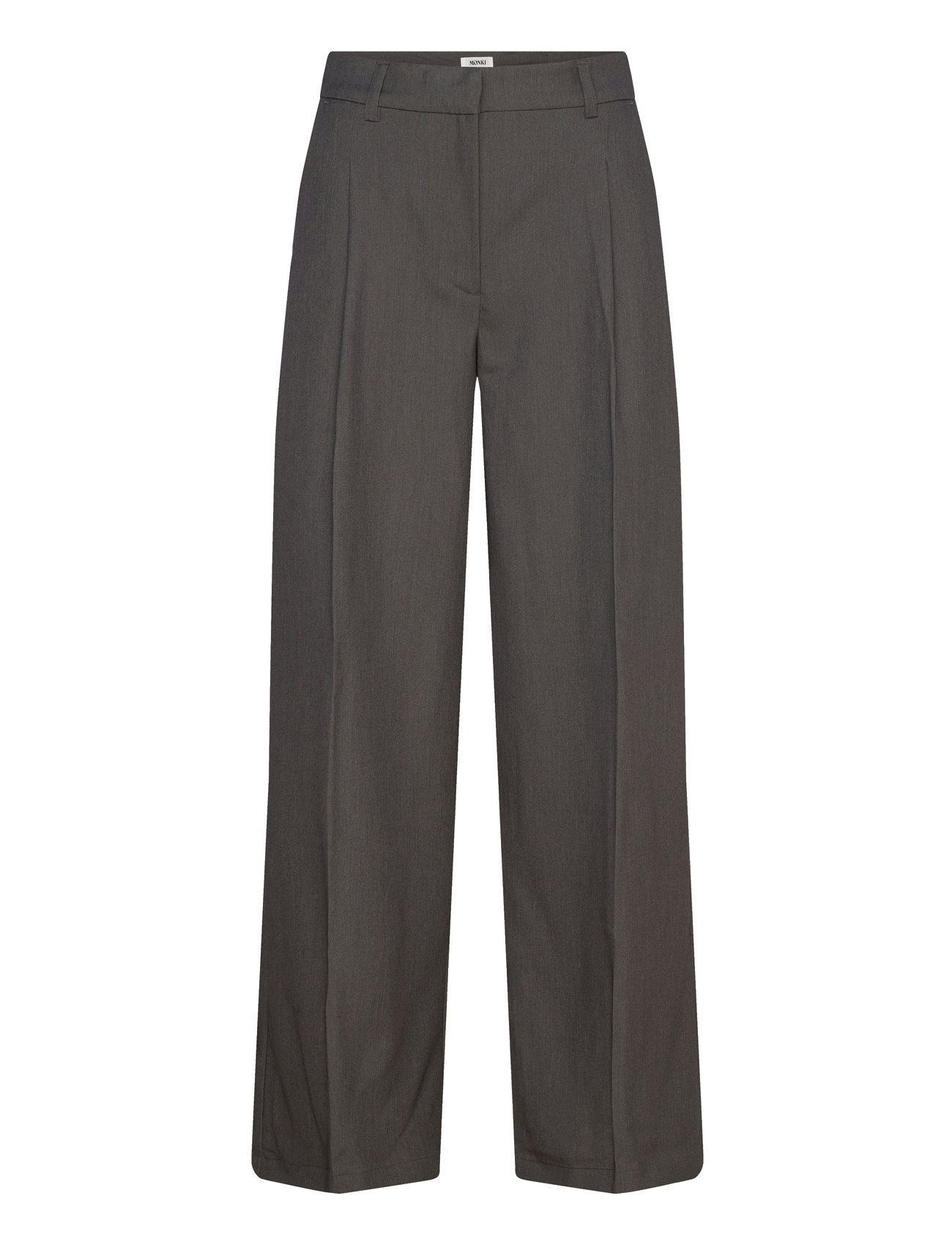 Monki High Waisted Wide Leg Suiting Trousers, 32, Grey, Bukser > Brede Ben, Dame