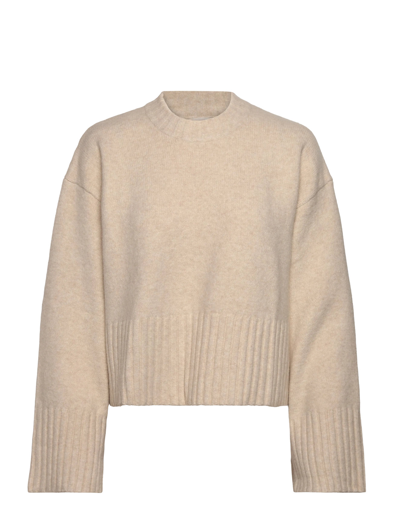 Monki Knitted Oversized Sweater, L, Cream, Strik > Trøjer, Dame