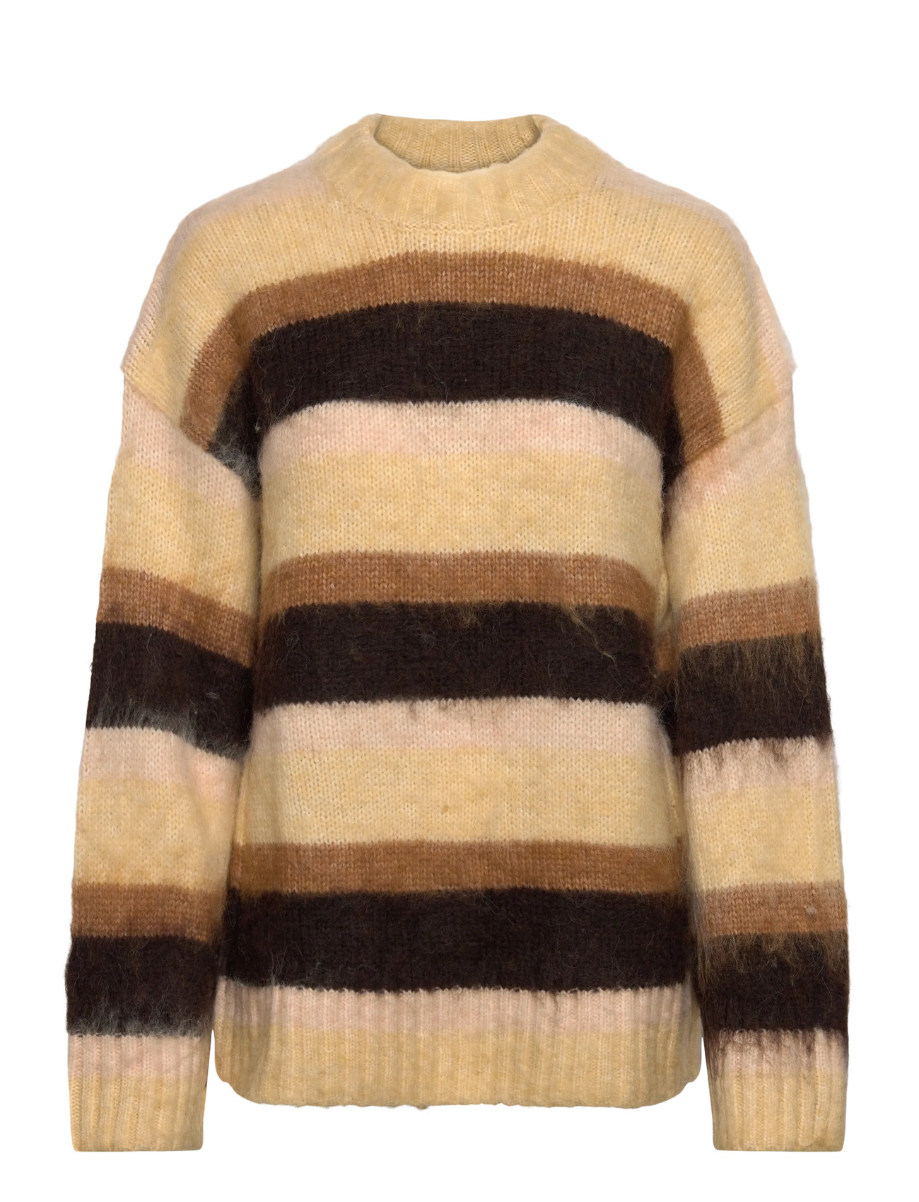 Monki Relaxed Fit Fluffy Knit Sweater, XL, Beige, Strik > Trøjer, Dame