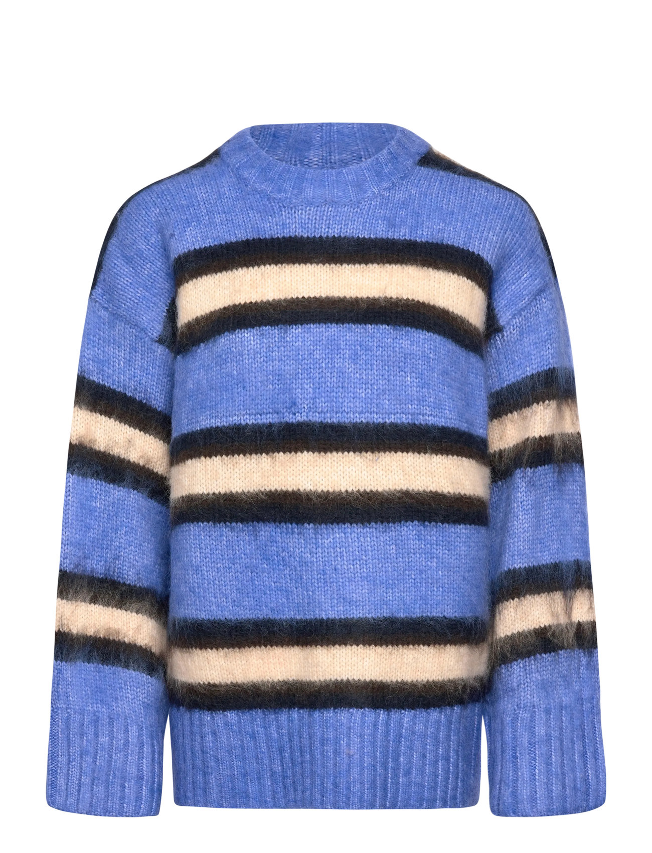 Monki Relaxed Fit Fluffy Knit Sweater, S, Blue, Strik > Trøjer, Dame