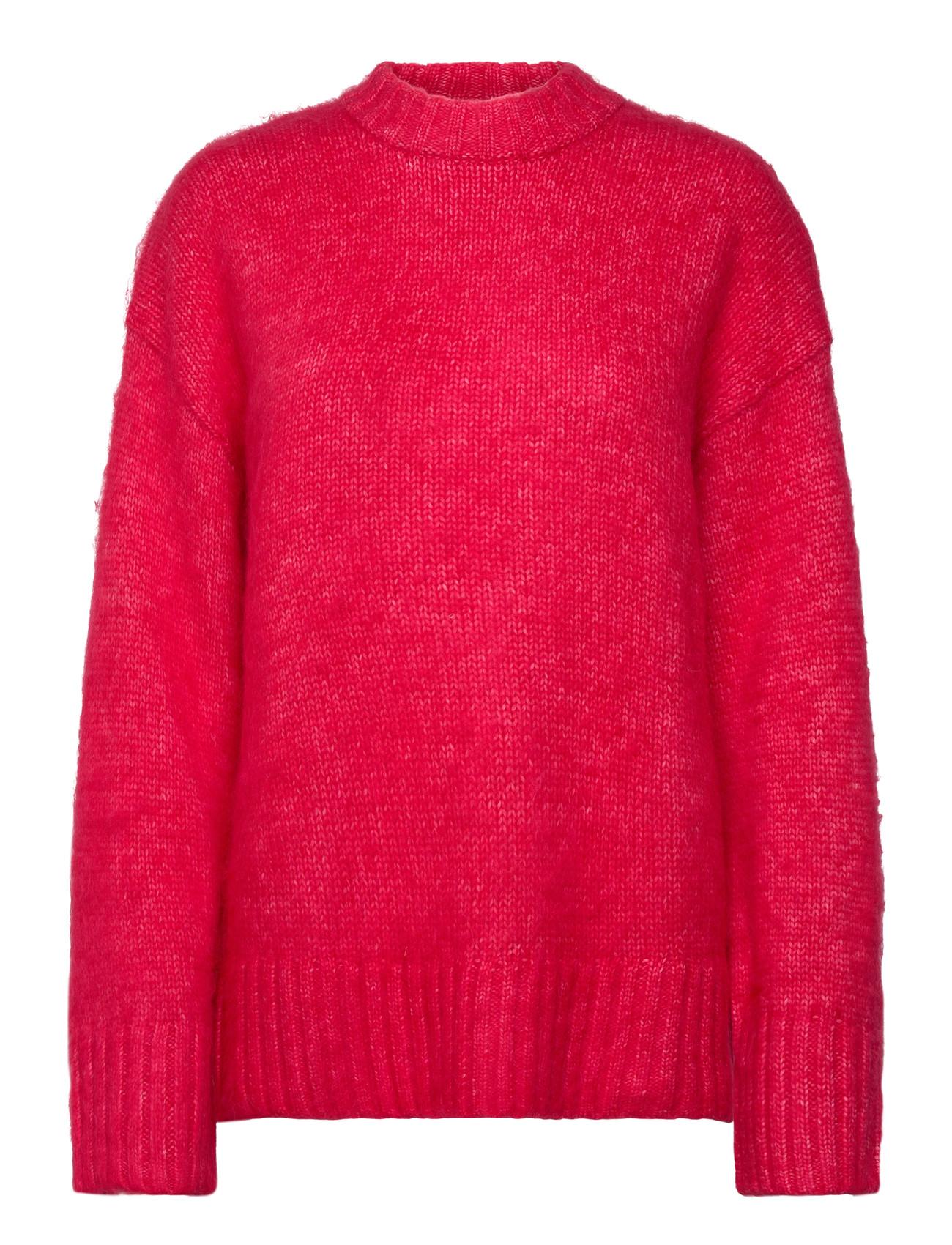 Monki Relaxed Fit Fluffy Knit Sweater, S, Red, Strik > Trøjer, Dame