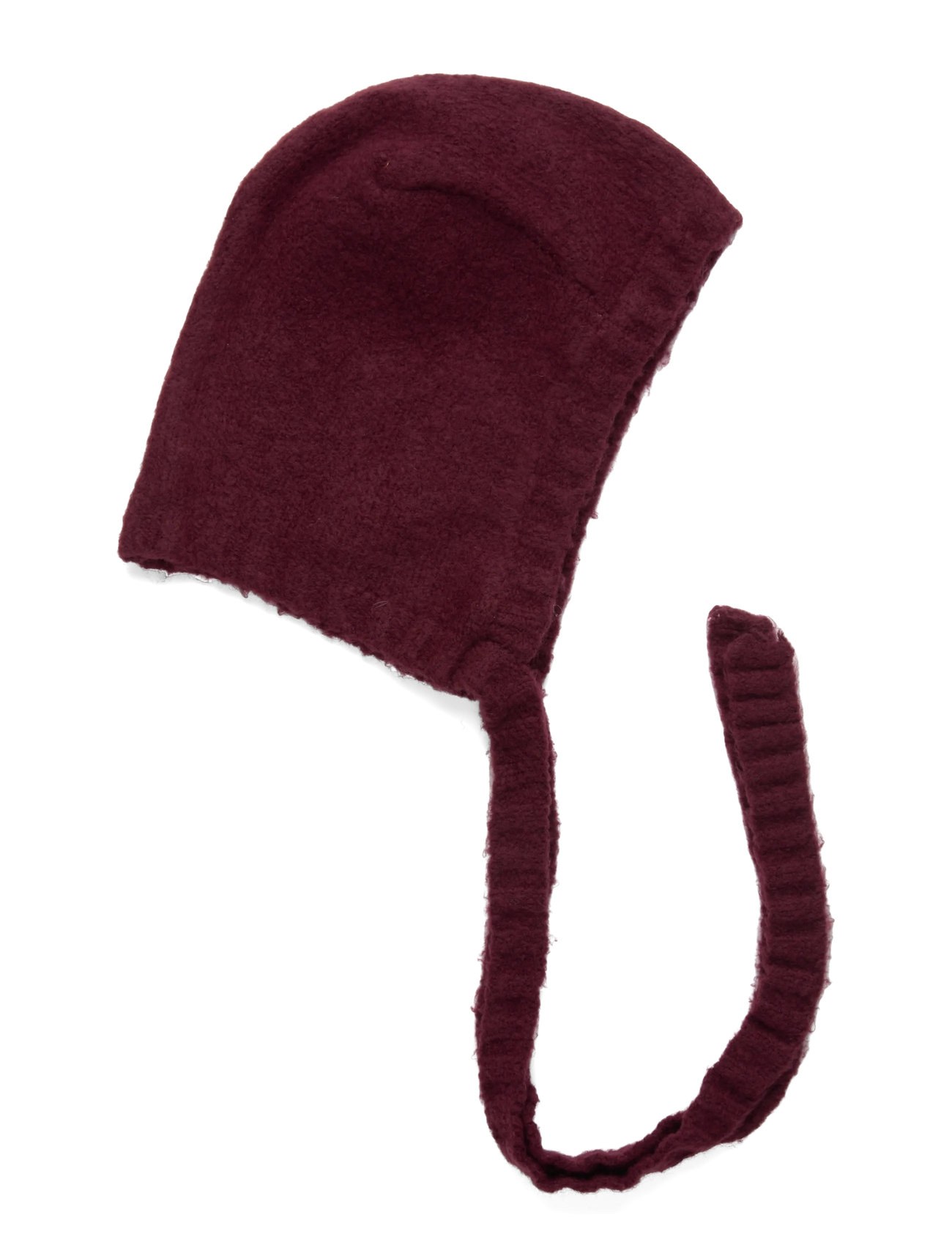 Monki Tied Knit Bonnet, One Size, Burgundy, Hovedbeklædning > Balaclava, Dame