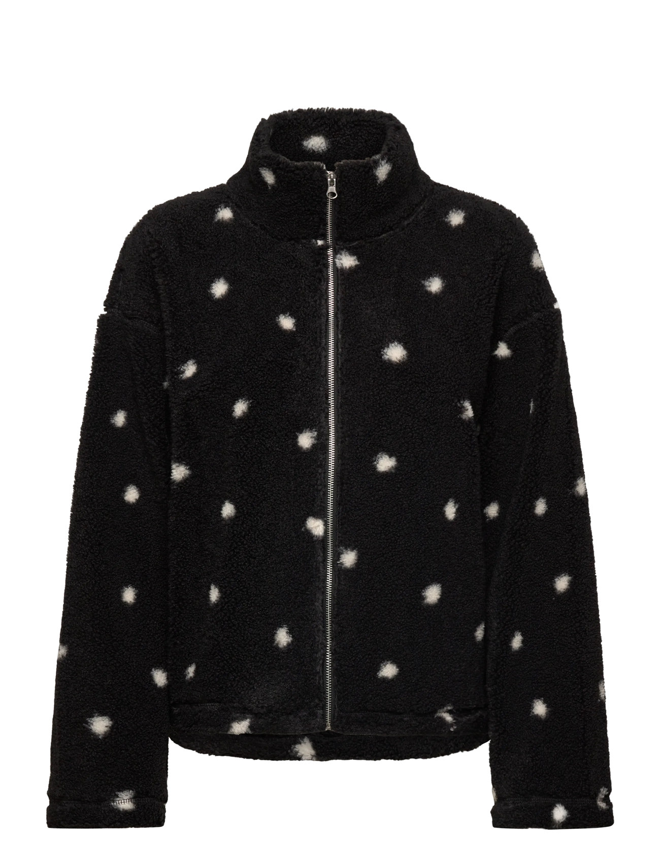 Monki Pile Fleece Zip Jacket, XL, Black, Sweatshirts & Hættetrøjer > Fleeces & Midlayers, Dame