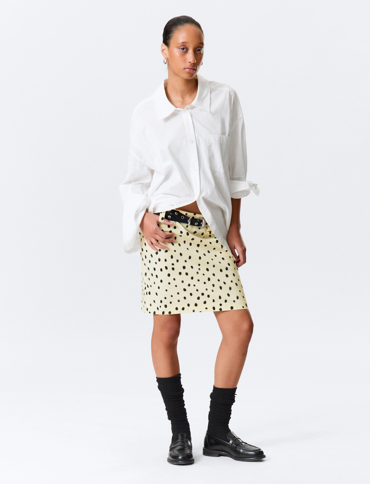 Monki Low Rise Midi Skirt, 40, Cream, Nederdele > Knælange Og Midi Nederdele, Dame
