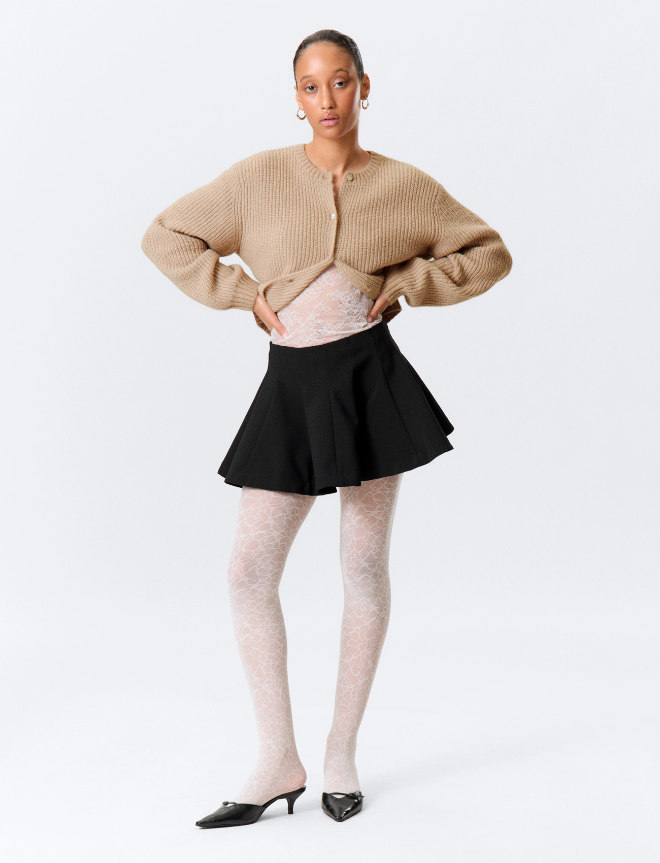 Monki Flared Mini Tutu Skirt, 34, Black, Nederdele > Korte Nederdele, Dame