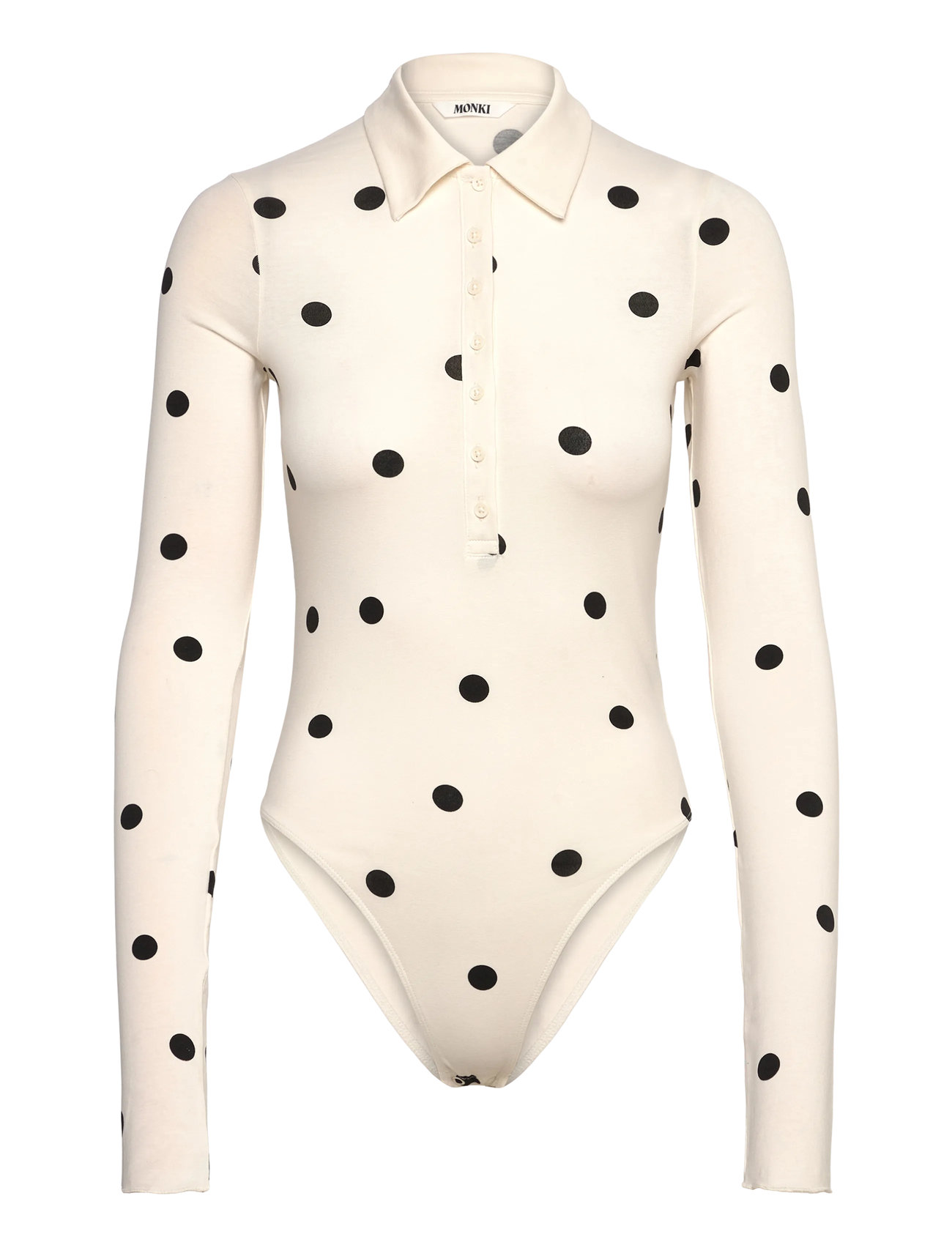 Monki Slim Fit Polo Bodysuit, XXS, Cream, T-Shirts & Toppe > Kroppe, Dame