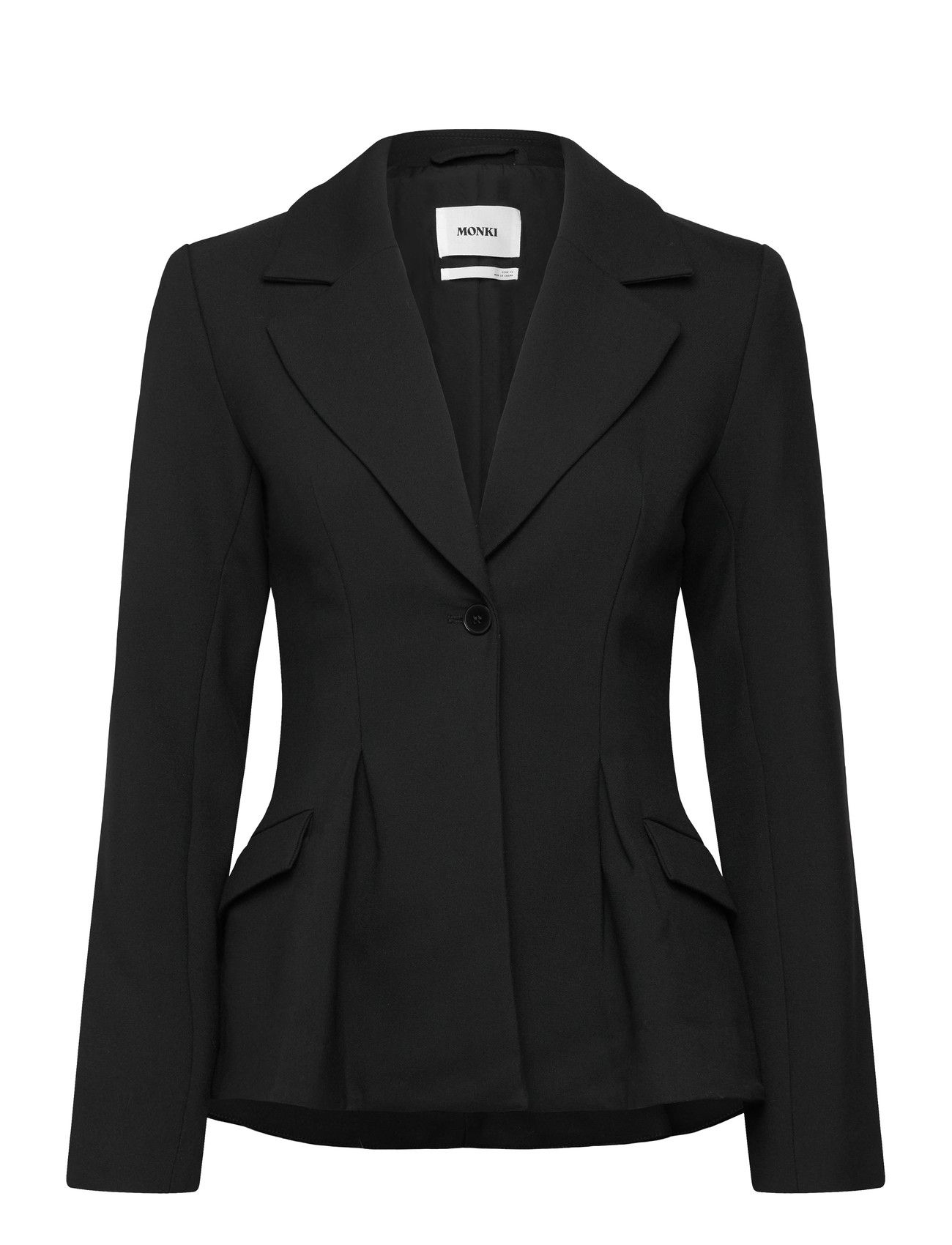 Monki Fitted Single-Breasted Blazer, 38, Black, Blazere > Enkeltradede Blazere, Dame