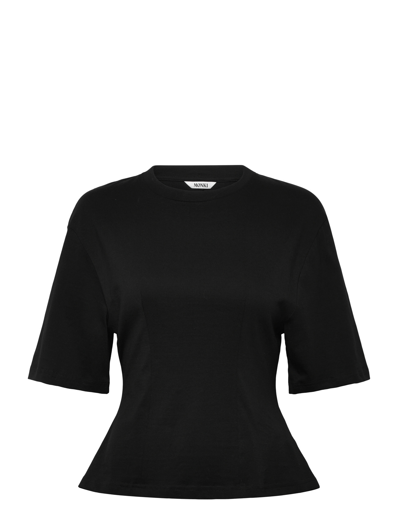 Monki Fitted Dart Detail T-Shirt, M, Black, T-Shirts & Toppe > Kortærmede, Dame