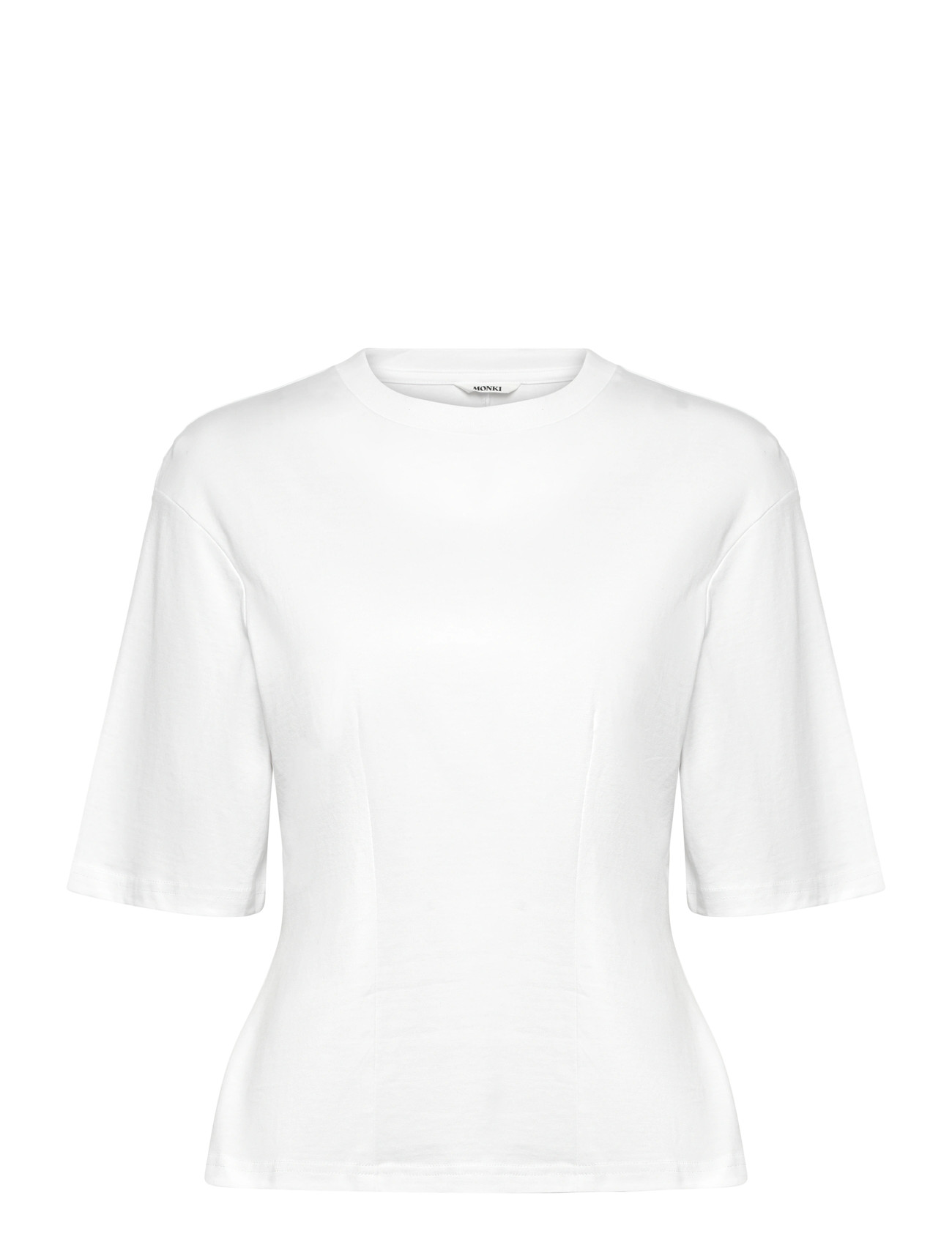 Monki Fitted Dart Detail T-Shirt, L, White, T-Shirts & Toppe > Kortærmede, Dame