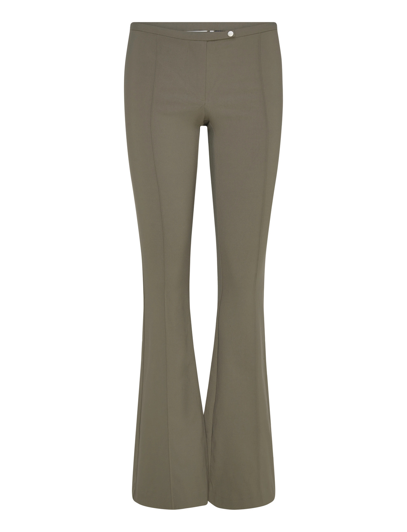 Monki Low Rise Skinny Flared Leg, 48, Khaki green, Bukser > Flared, Dame