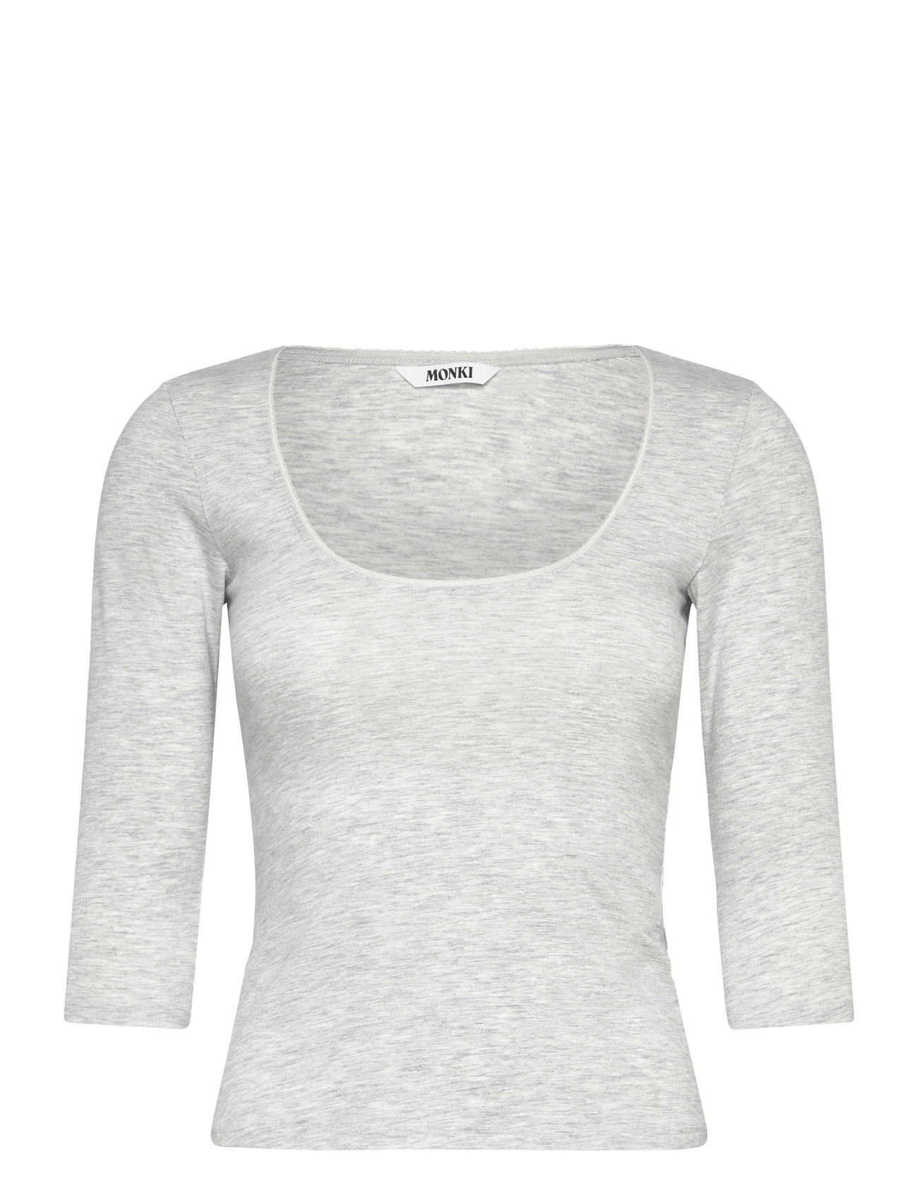 Monki 3/4 Sleeve Top, L, Grey, T-Shirts & Toppe > Langærmede, Dame