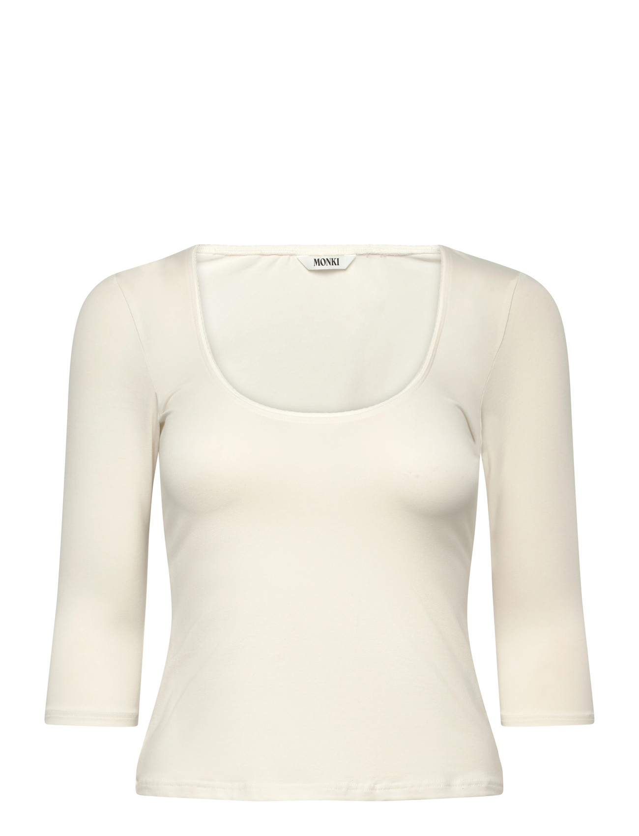 Monki 3/4 Sleeve Top, M, Cream, T-Shirts & Toppe > Langærmede, Dame