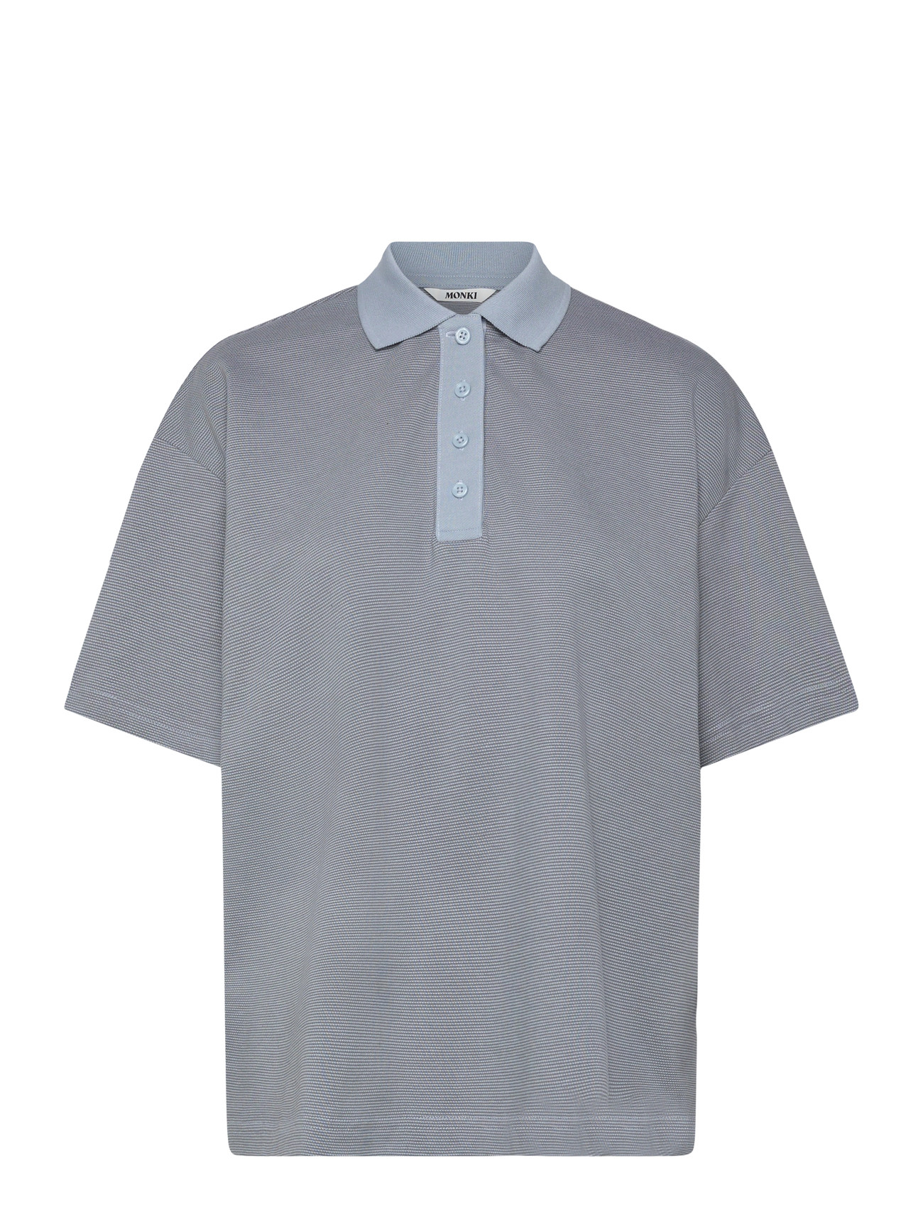 Monki Short-Sleeved Polo T-Shirt, M, Blue, T-Shirts Og Toppe > Poloer, Dame