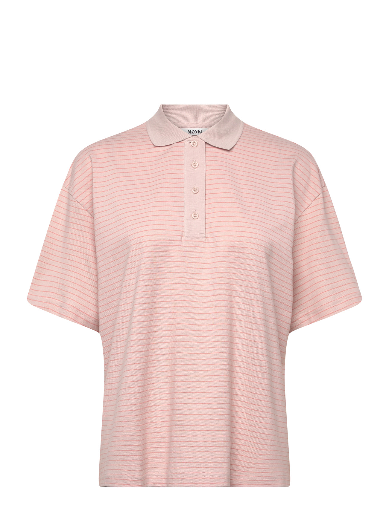 Monki Short-Sleeved Polo T-Shirt, XL, Pink, T-Shirts Og Toppe > Poloer, Dame