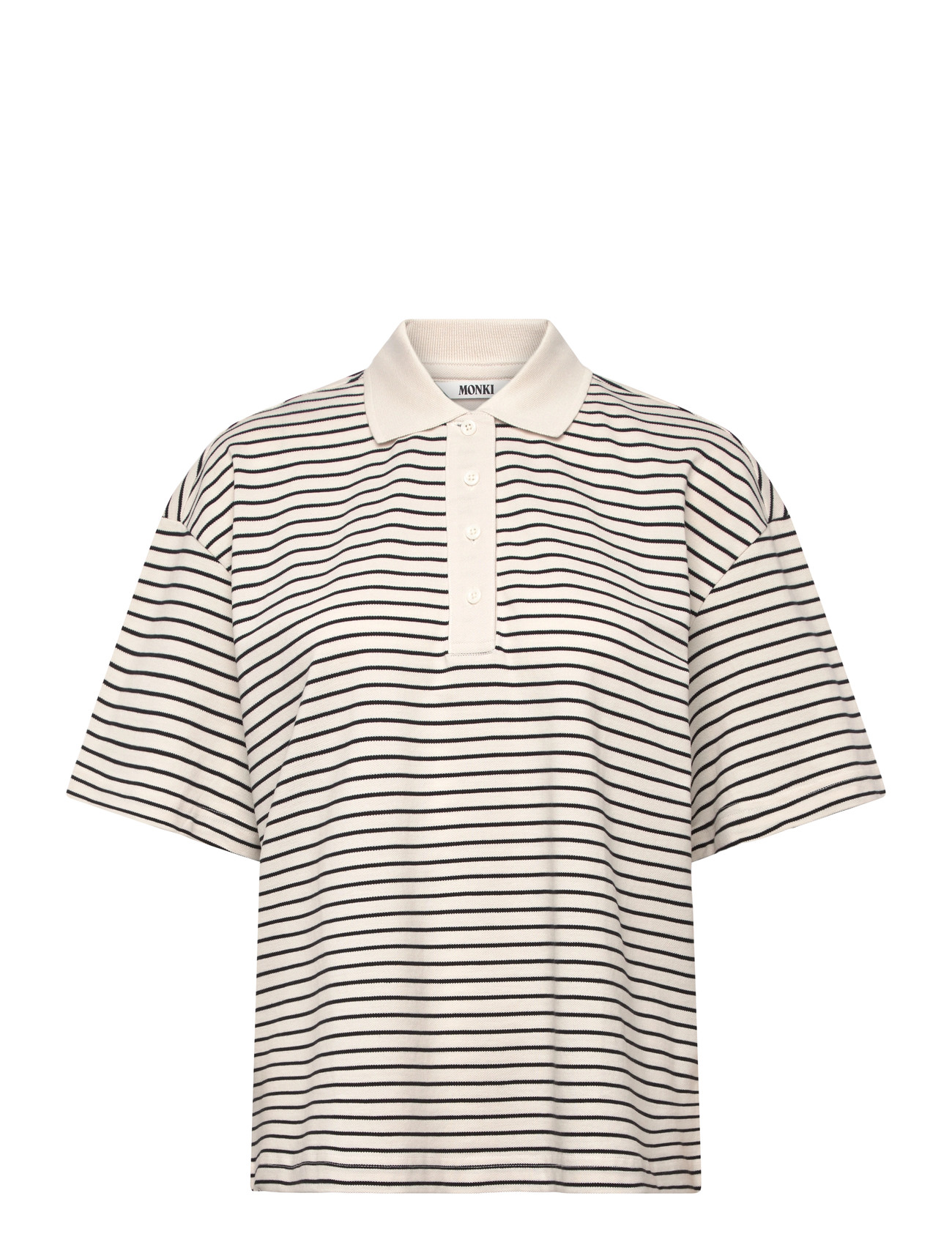 Monki Short-Sleeved Polo T-Shirt, XS, White, T-Shirts Og Toppe > Poloer, Dame