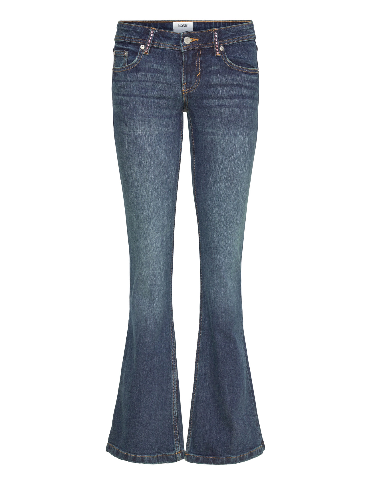 Monki Embellished Jeans, 25, Blue, Jeans > Flares, Dame