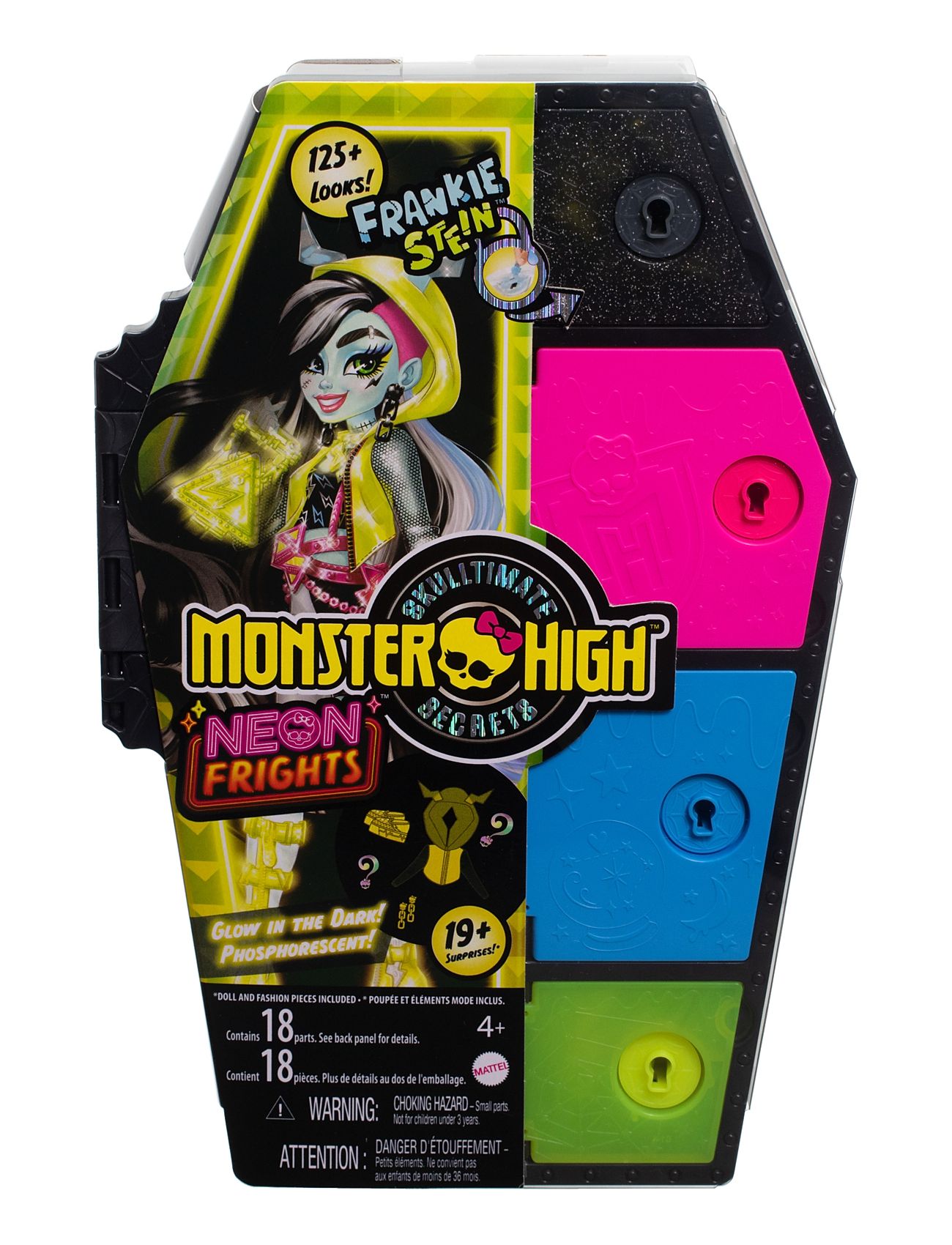 Monster High Skulltimate Secrets Neon Frights Frankie Stein Doll Multi/patterned