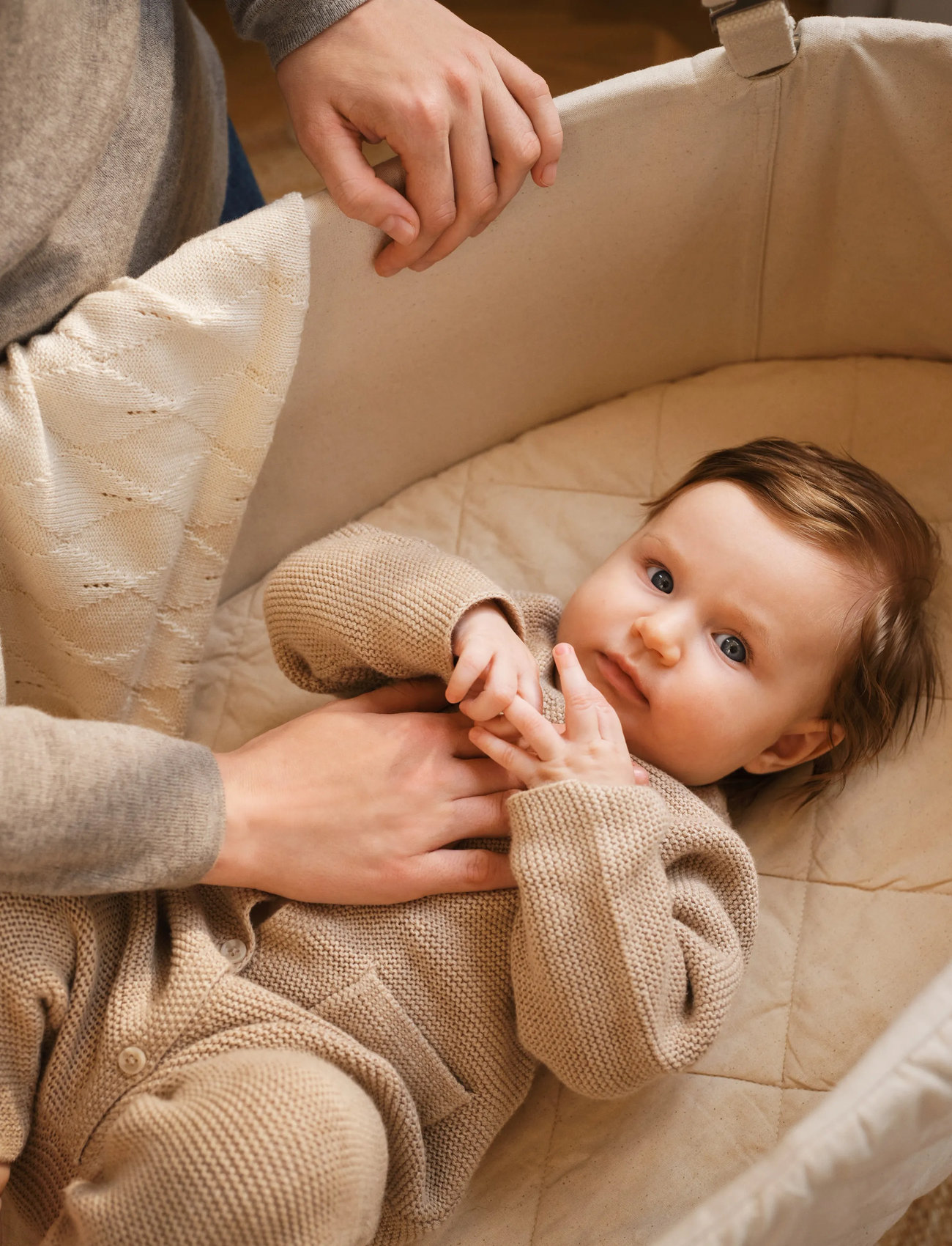 Moonboon Oval Cradle, 40X80 cm, Cream, Babysenge Og Tilbehør > Tremmesenge, Børn