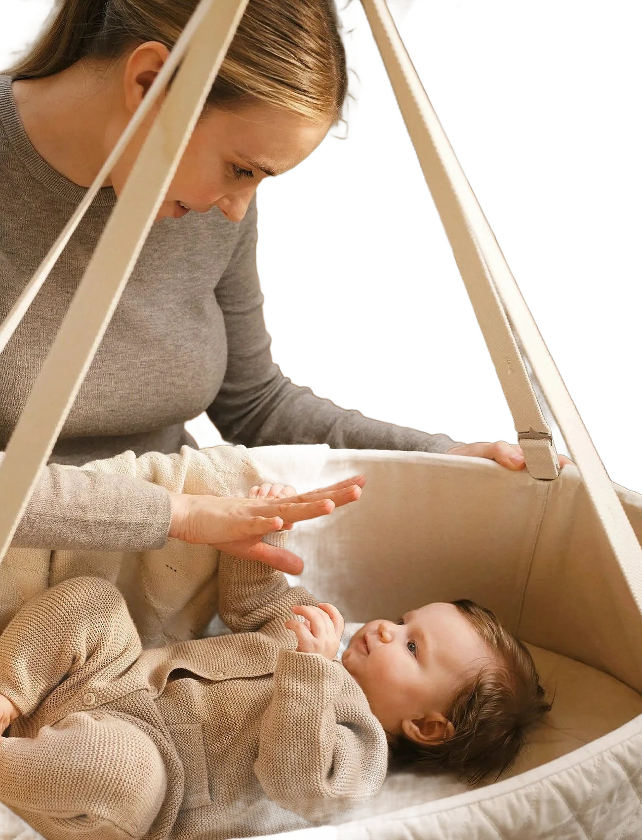 Moonboon Fitted Sheet Oval Cradle, One Size, White, Babysøvn > Sengetøj Til Babynest, Børn