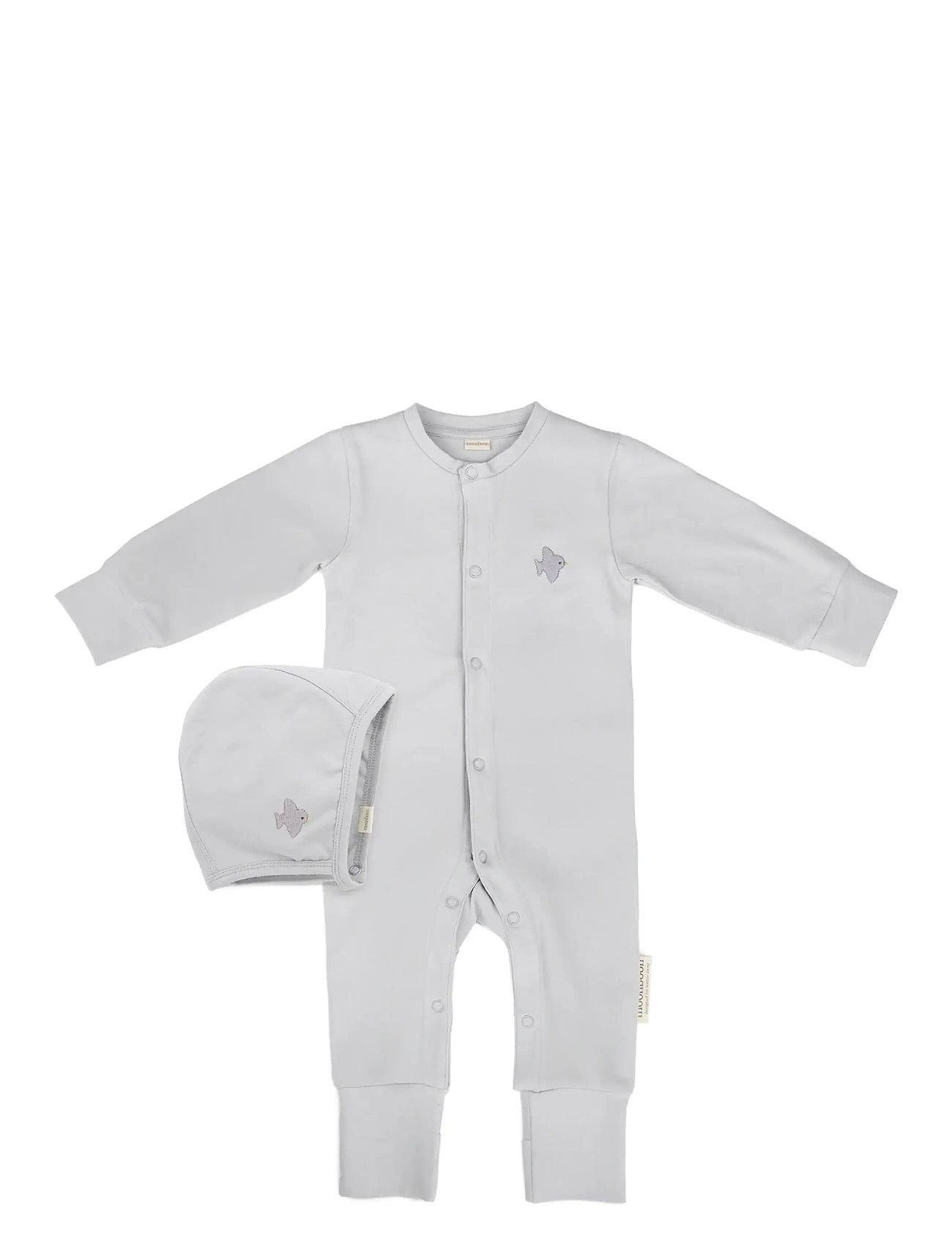 Moonboon Sleep Suit & Bonnet Giftbox, 62/68 cm, Grey > Baby Gavesæt, Børn