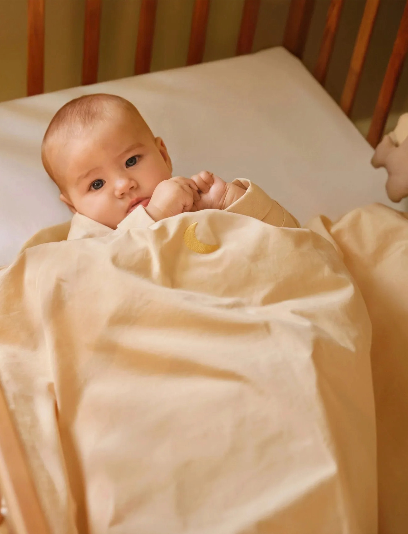Moonboon Baby Bed Linen Embroidery, DK SIZE:70X100/35X40, Cream, Søvntid > Sengesæt, Børn
