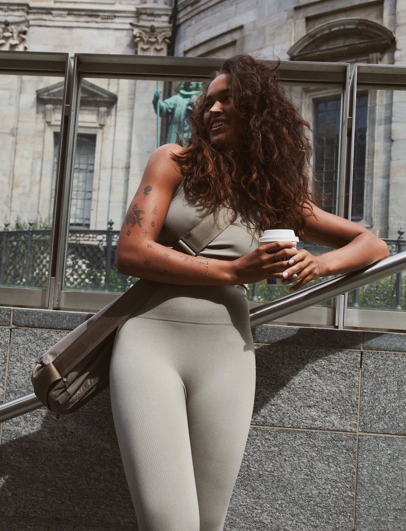 Moonchild Yoga Wear Soft Rib Seamless Legging, S, Beige, Løbetræningstights > Sømløse Tights, Dame