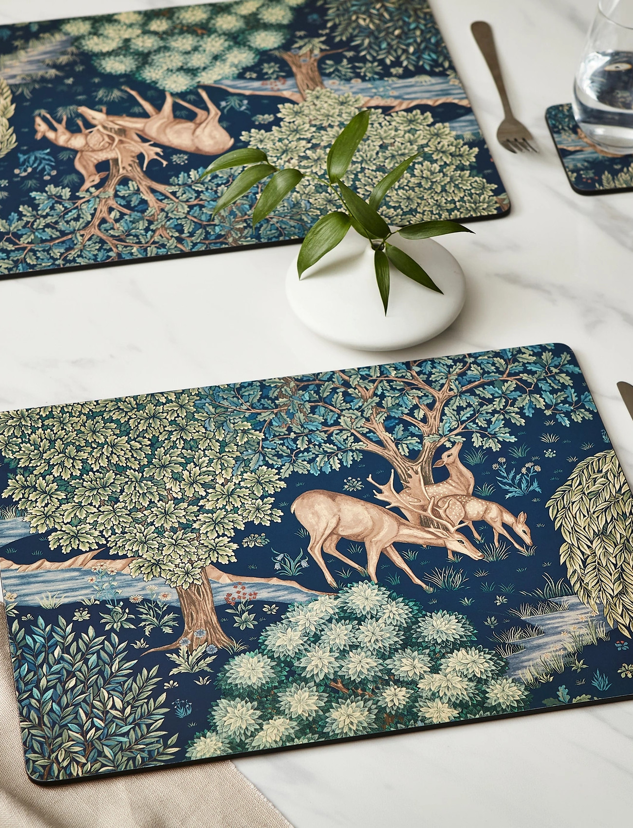Morris & Co Placemat Wightwick 4-P, One Size, Green, Tilbehør Til Spisesteder Og Borde > Bordskånere, Unisex