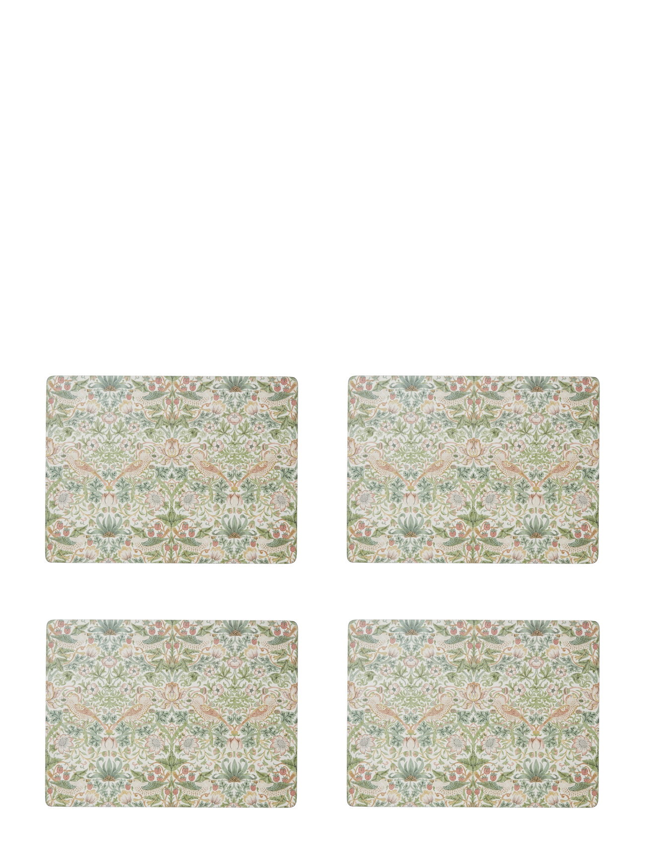 Morris & Co Strawberry Thief Large Placemats - Set Of 4 Grön