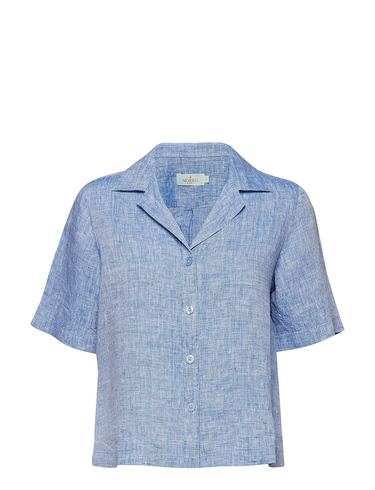 Donna Linen Blouse Korte Mouwen Blauw Morris Lady morris lady kopen in de aanbieding Donna Linen Blouse Korte Mouwen Blauw Morris Lady morris lady kopen in de aanbieding
