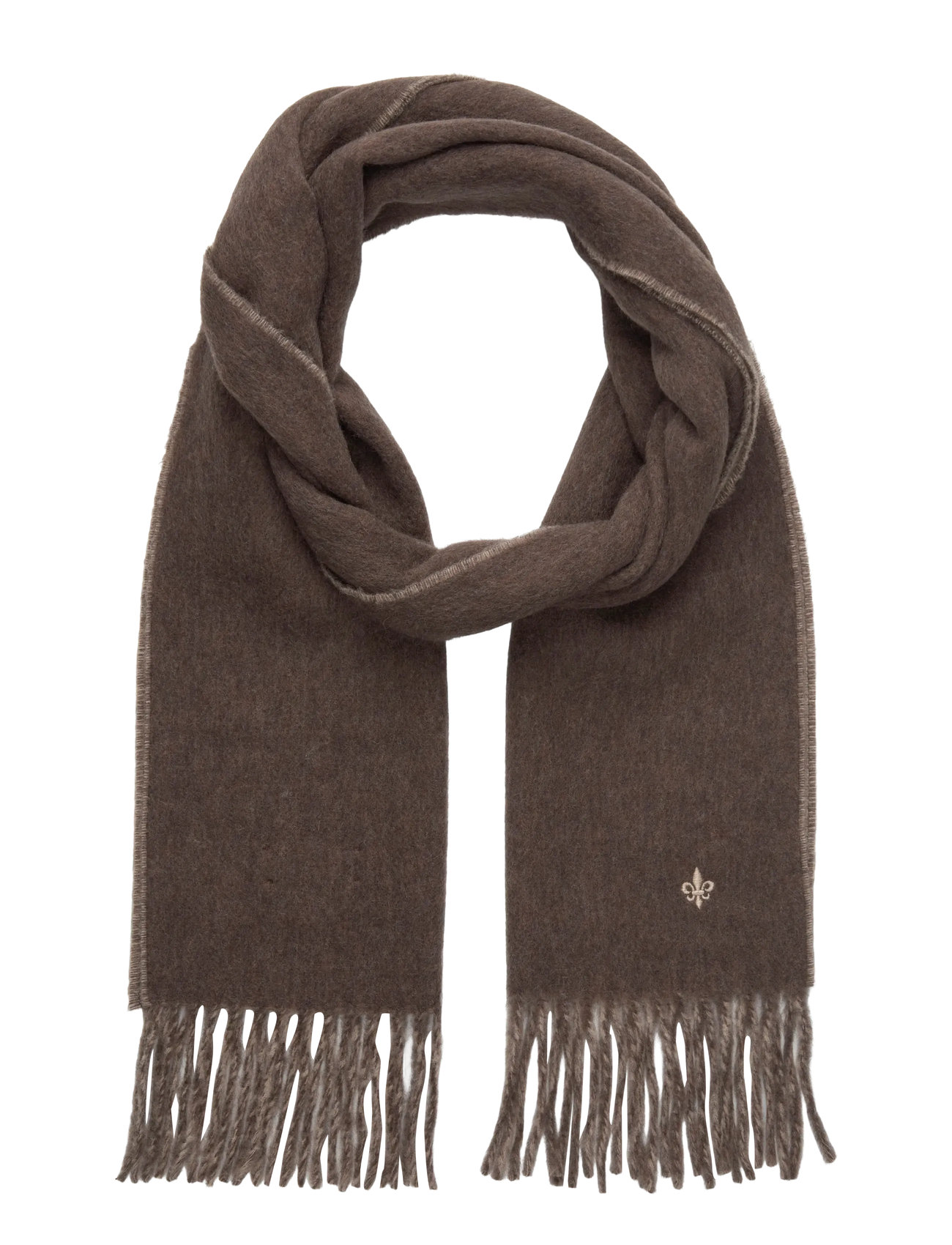 Morris Double Face Scarf, One Size, Brown, Tørklæder > Letvægtstørklæder, Herre