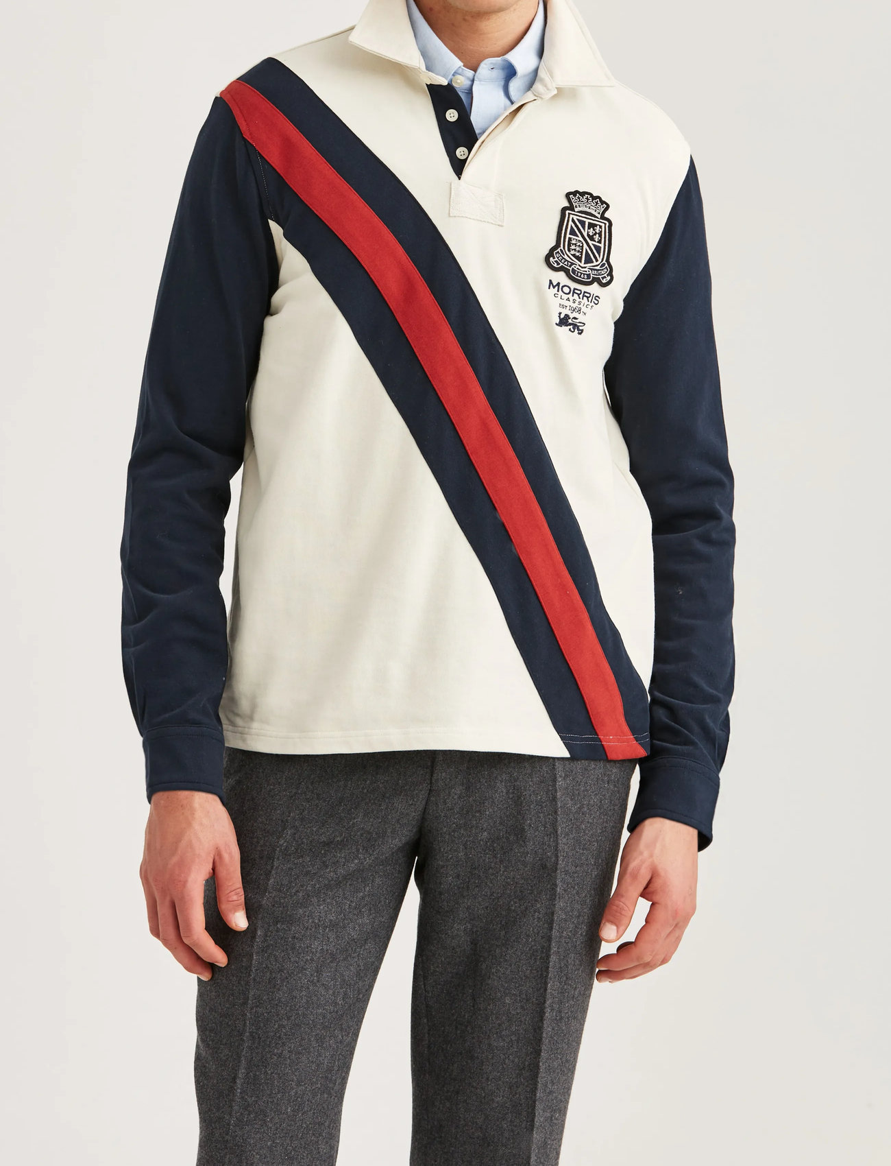 Morris Edward Rugger, L, Cream, Poloer > Langærmede, Herre