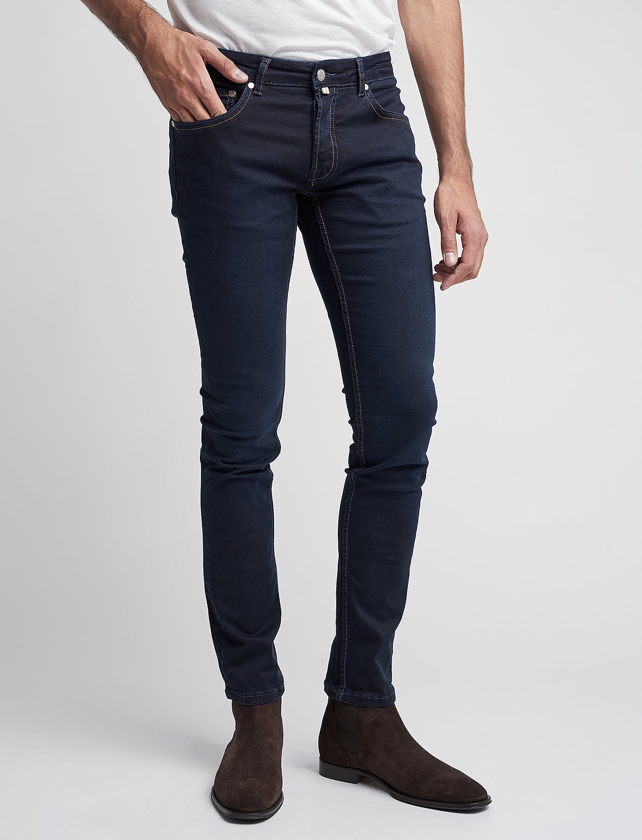 Morris - Steve Satin Jeans - skinny jeans - blue - 0