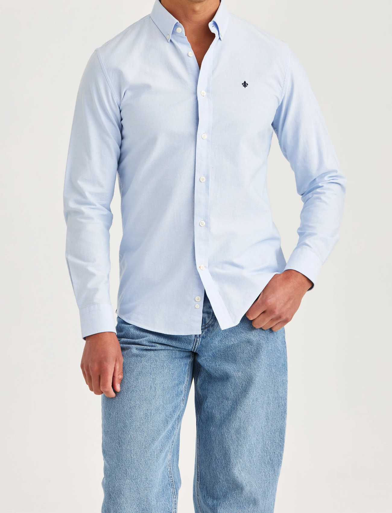 Morris Oxford Button Down Shirt, S, Blue, Skjorter > Afslappet, Herre