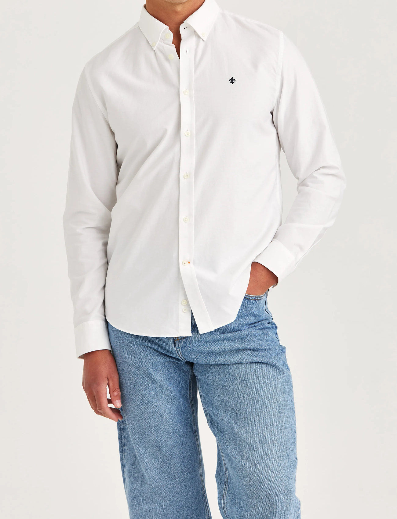 Morris Oxford Button Down Shirt, XL, White, Skjorter > Afslappet, Herre