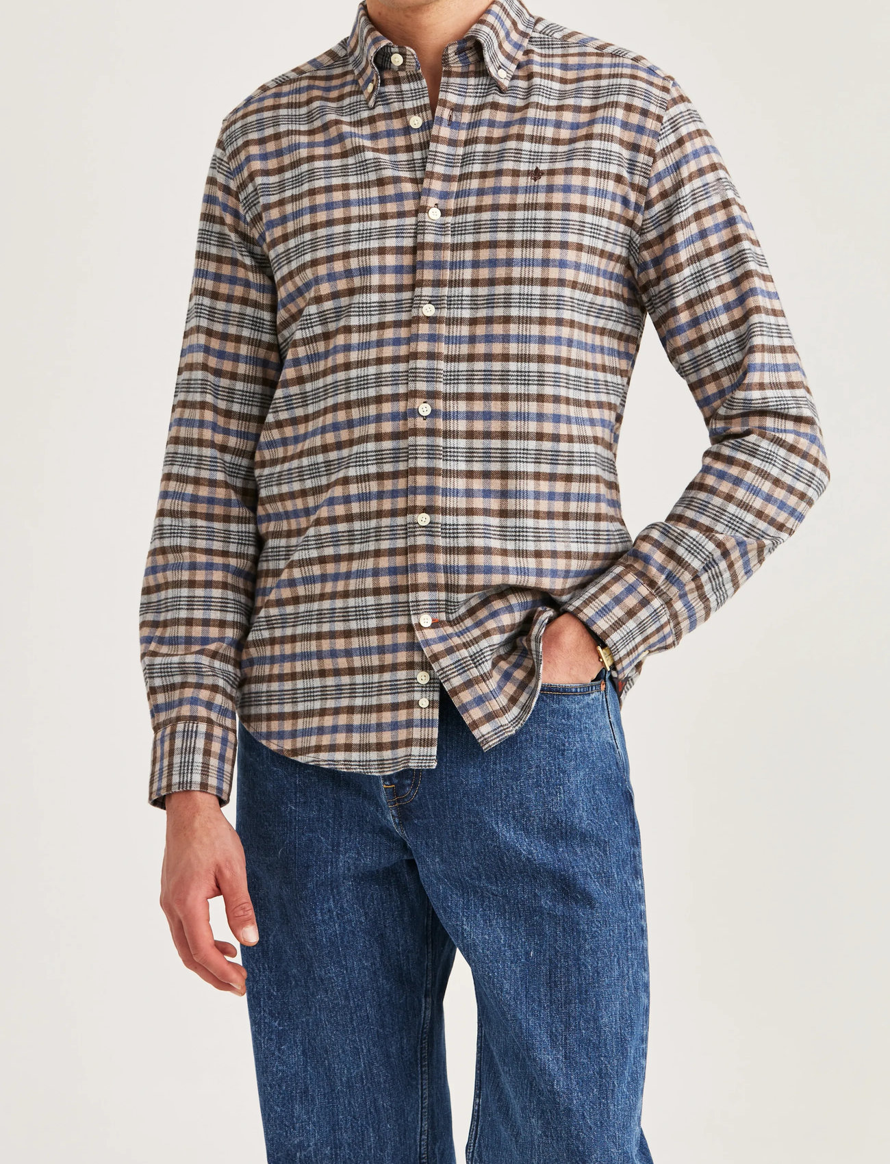 Morris Flannel Check Shirt-Slim Fit, XXL, Multi/patterned, Shirts > Checkered Shirt, Herre