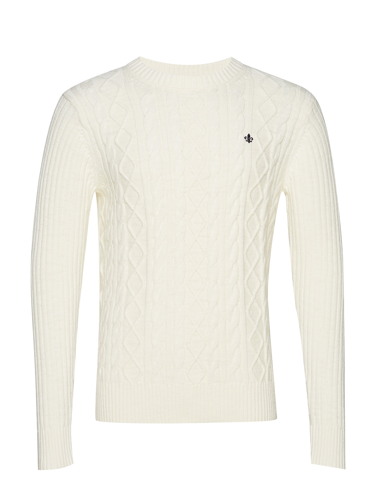 Doyle Cable Ck Gebreide Trui Met Ronde Kraag Creme Morris morris kopen in de aanbieding